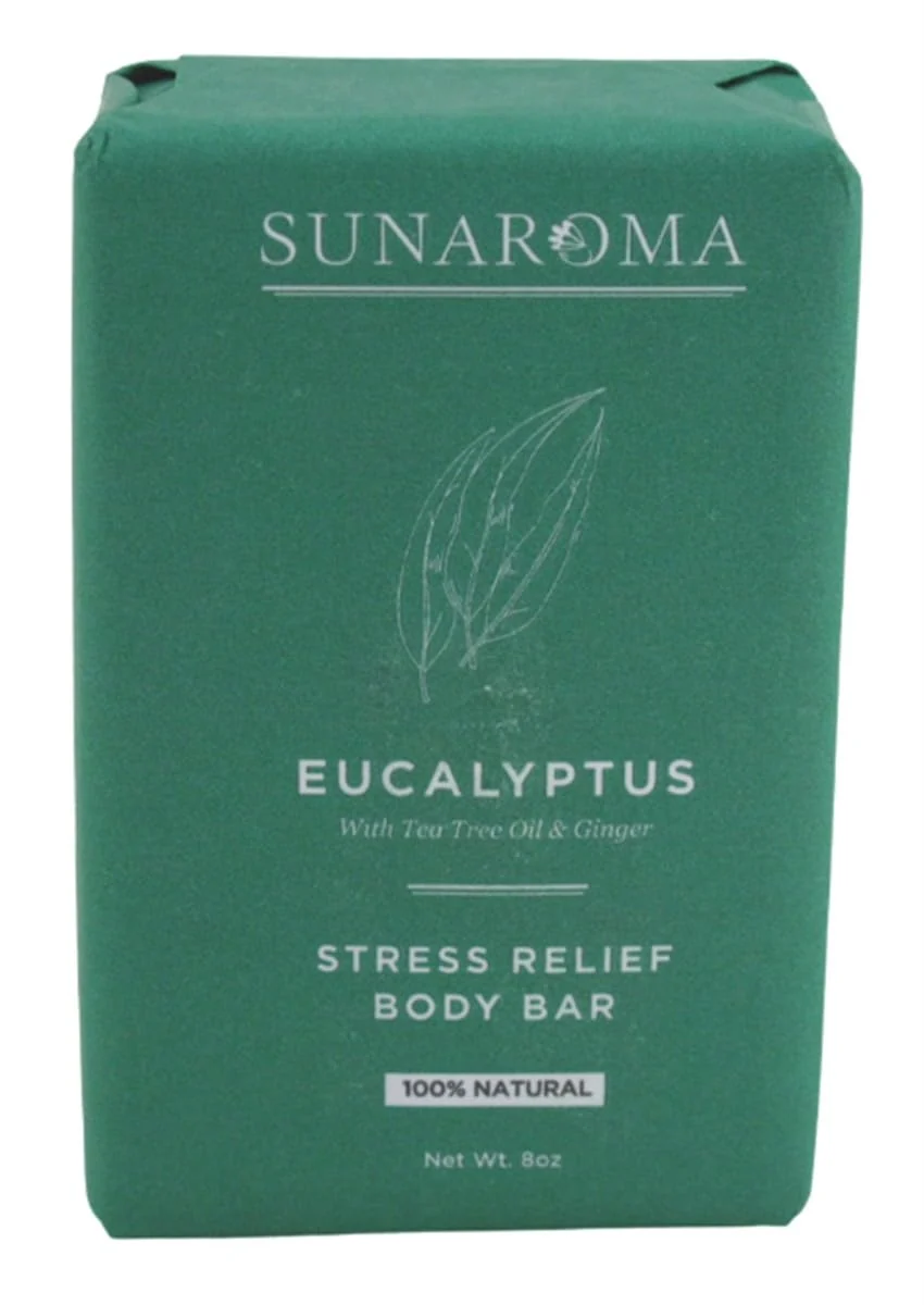 High-End Sunaroma Soap Bar Eucalyptus Tea Tree Ginger 8 Ounce Pack of 6 Enhanced