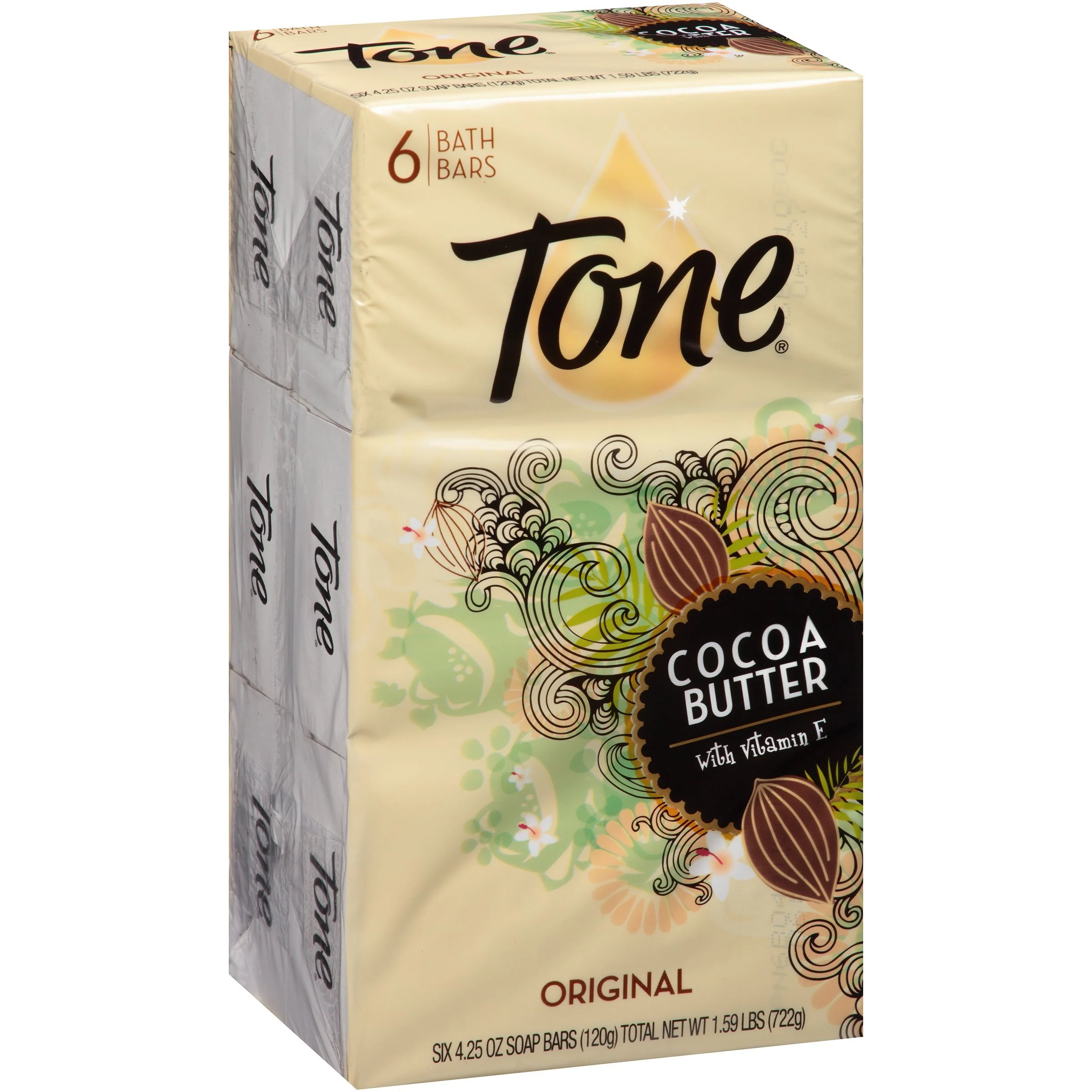 Professional Tone Bath Bar Soap Cocoa Butter 4.25 oz 6 Bars Minimalist