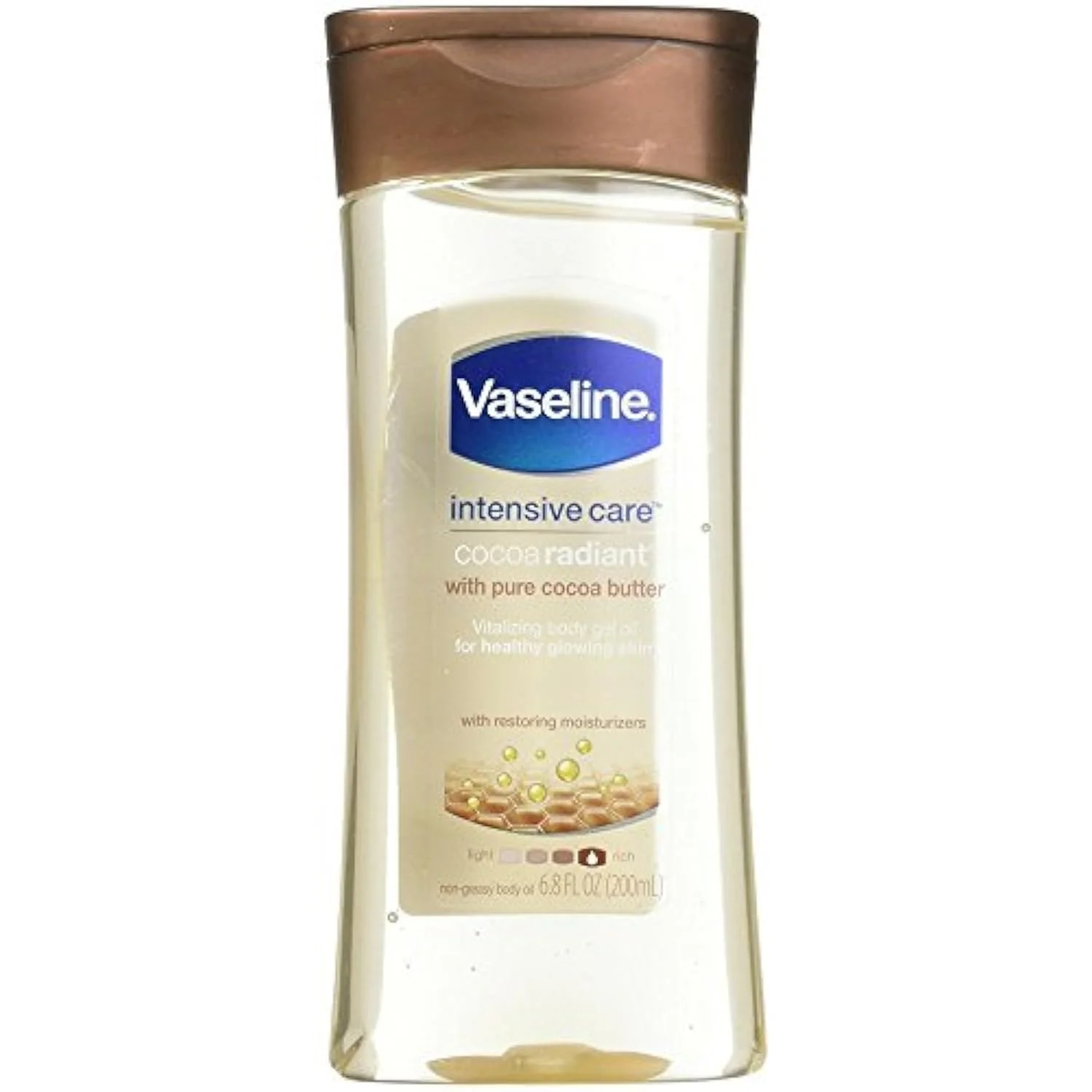 Easy-to-Use Vaseline Intensive Care Body Gel Oil Cocoa Radiant 6.8 oz Modern