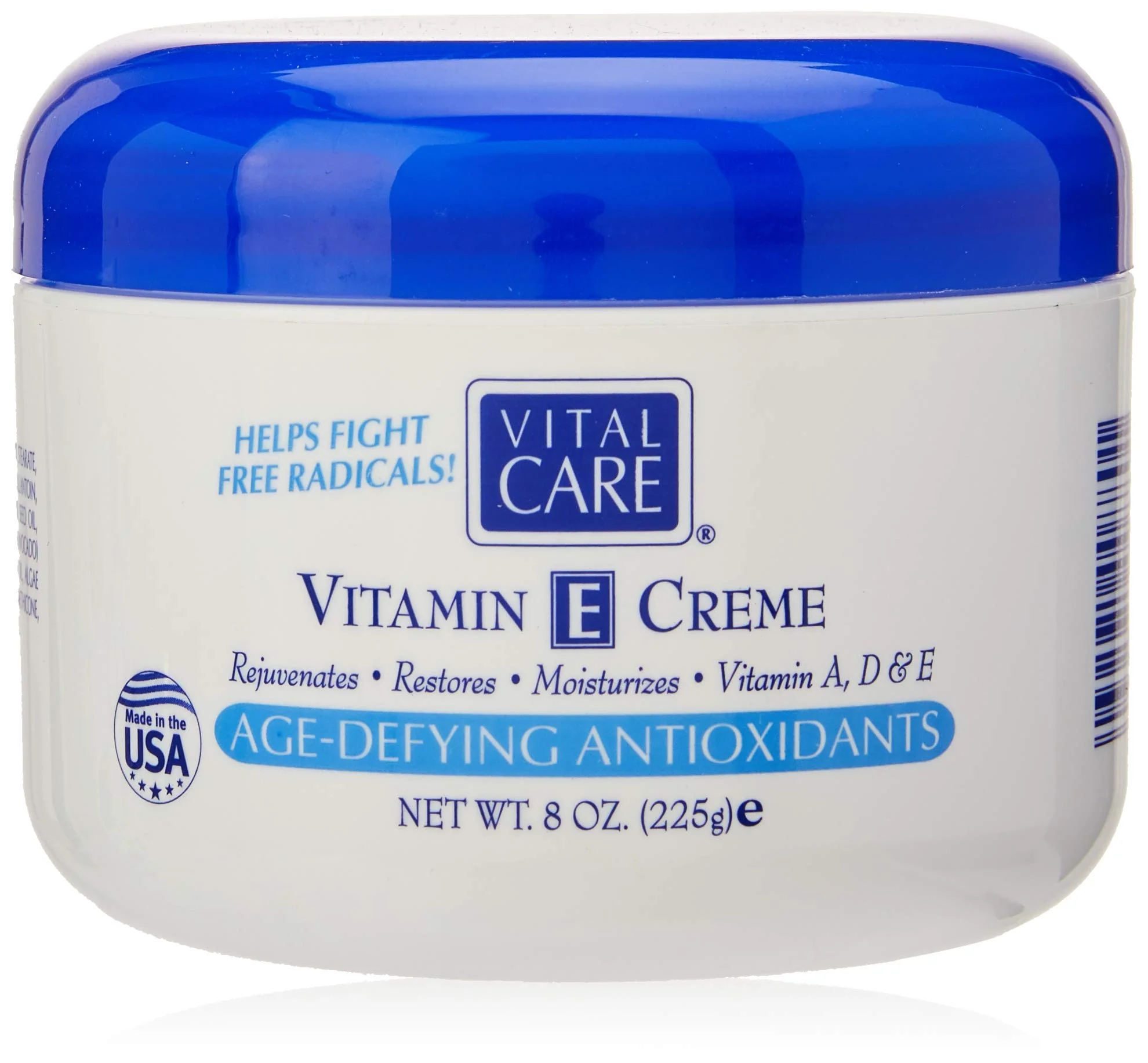 Specialty Vital Care Vitamin E Crème 8 Fl. Oz A Complete Skin Care with Age- Defying Antioxidants for Men and Women Flexible