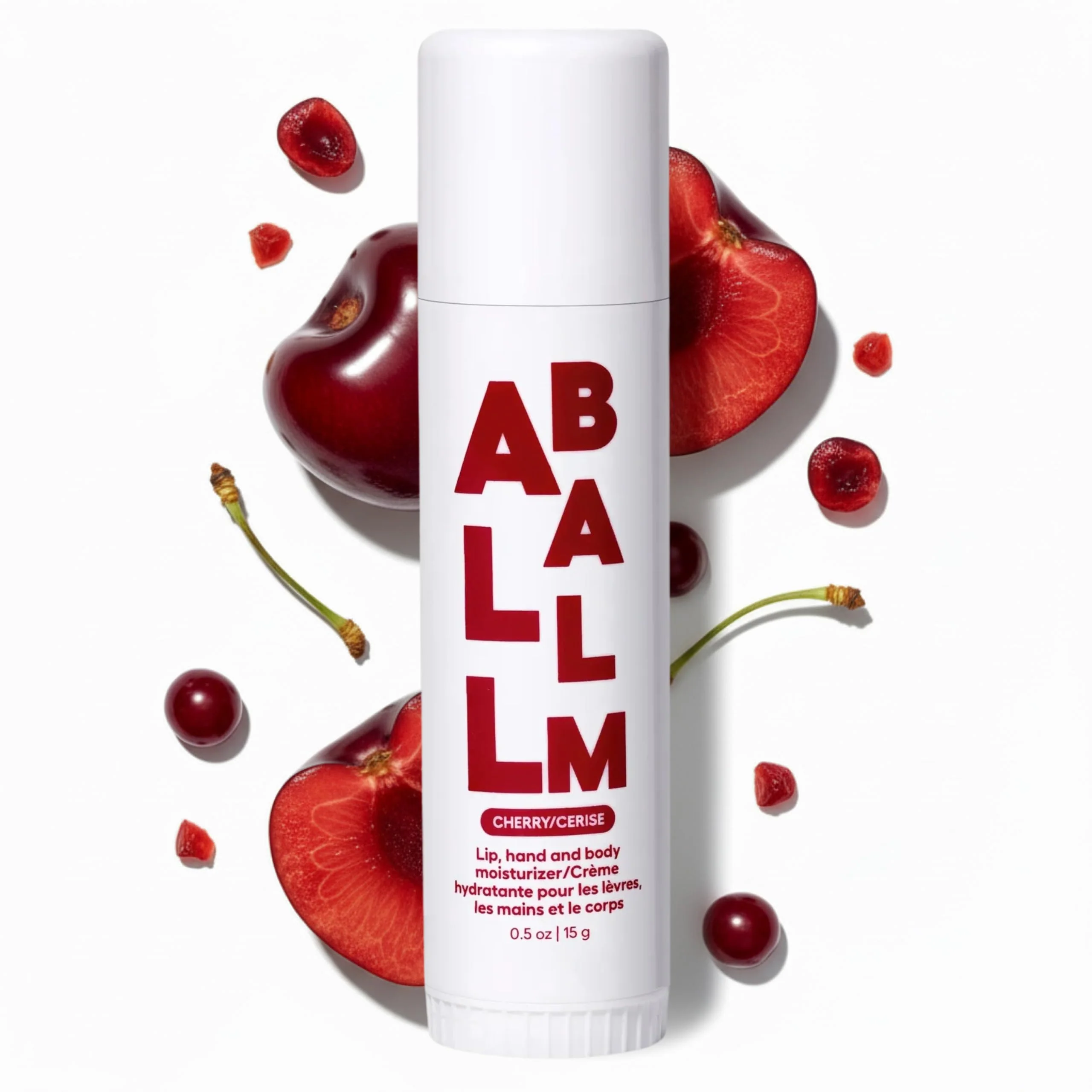 Smart Zizia Cherry Giant Multi All Balm Stick - Moisturizing and Hydrating Stick for Lips Hands Body - with Shea Butter Jojoba Oil Aloe Vera Calendula Lightweight
