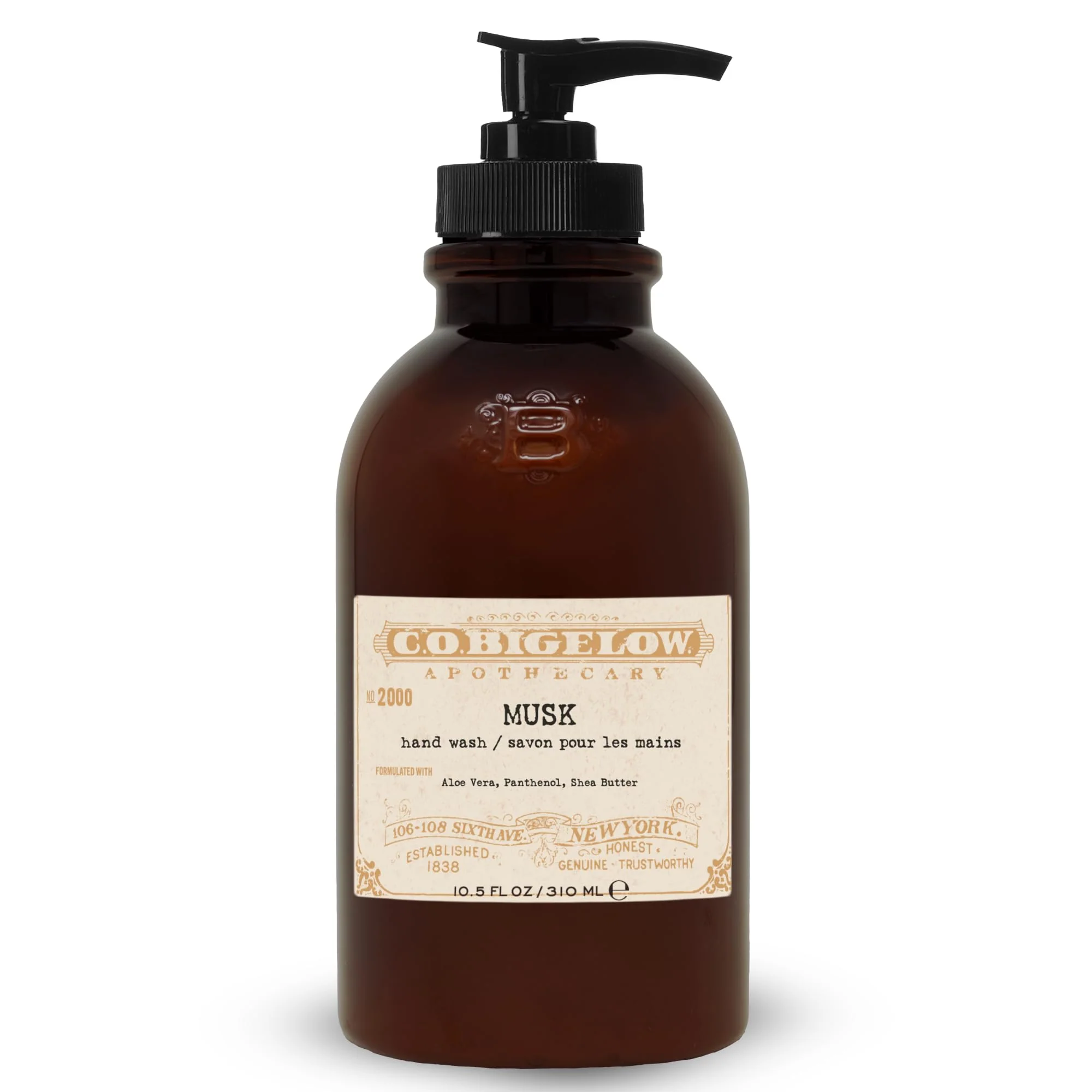 Next-Generation C.O. Bigelow Musk Hand Wash Iconic Collection Liquid Hand Soap with Shea Butter Glycerin Aloe Vera 10.5 Fl Oz Classic