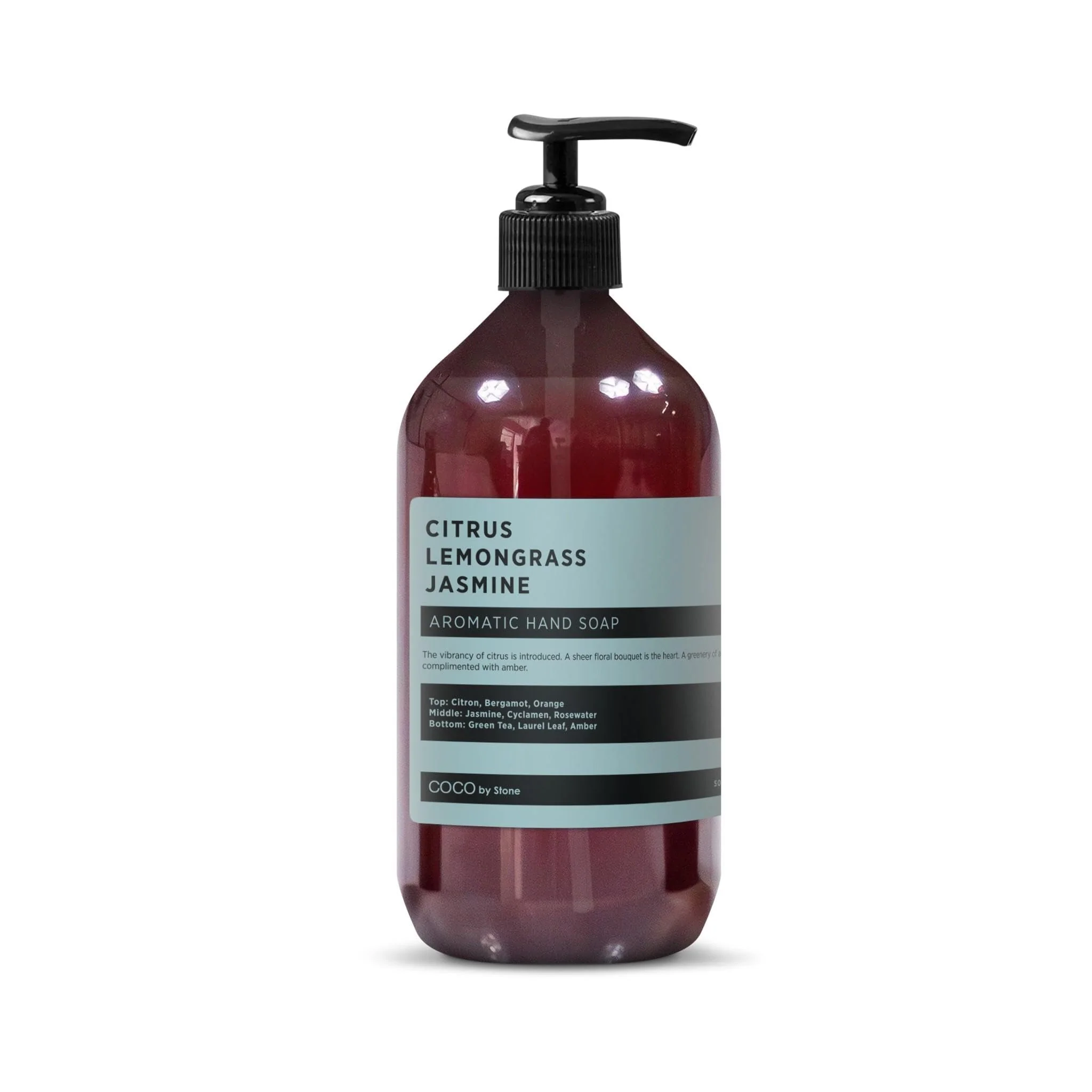 Durable COCO by Stone 16oz Hand Soap Citrus Lemongrass Jasmine Inspired by The W Hotel - Bright Castile Cleanser with Zesty Floral Notes and Lasting Authentic