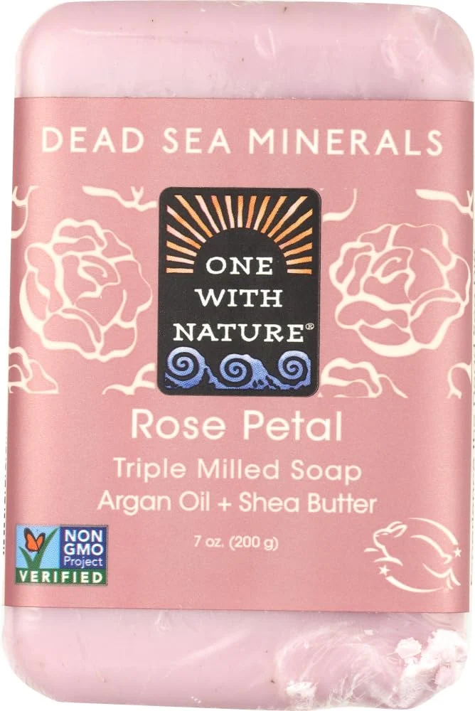 Durable Pack of 6 x One With Nature Dead Sea Mineral Rose Petal Soap - 7 oz by One With Nature Comfortable
