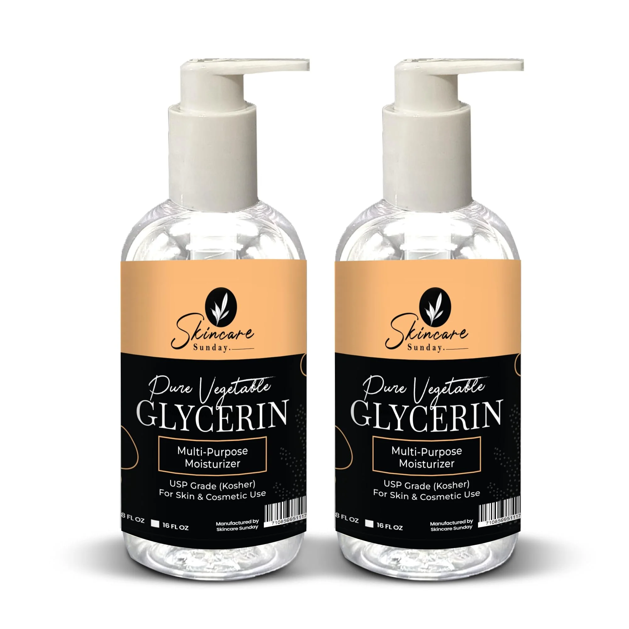 Convenient Skincare Sunday Pure Vegetable Glycerin - Premium Softening Moisturizing Multi-Purpose Moisturizer for Skin Cosmetics 32Oz 16oz X 2 Contemporary