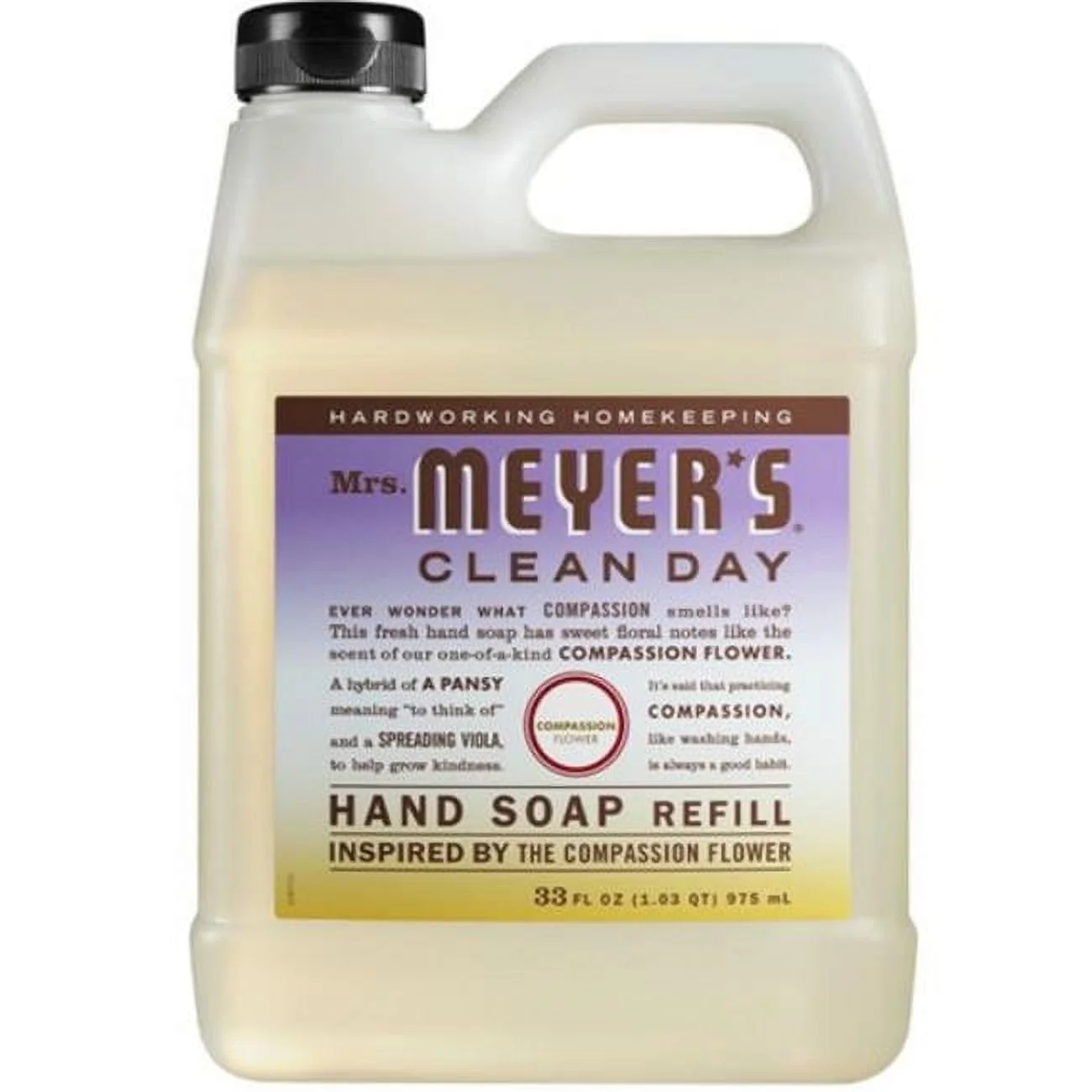 Enhanced MRS MEYER'S Compassion Flower Hand Soap Refill 33 OZ Long-Lasting
