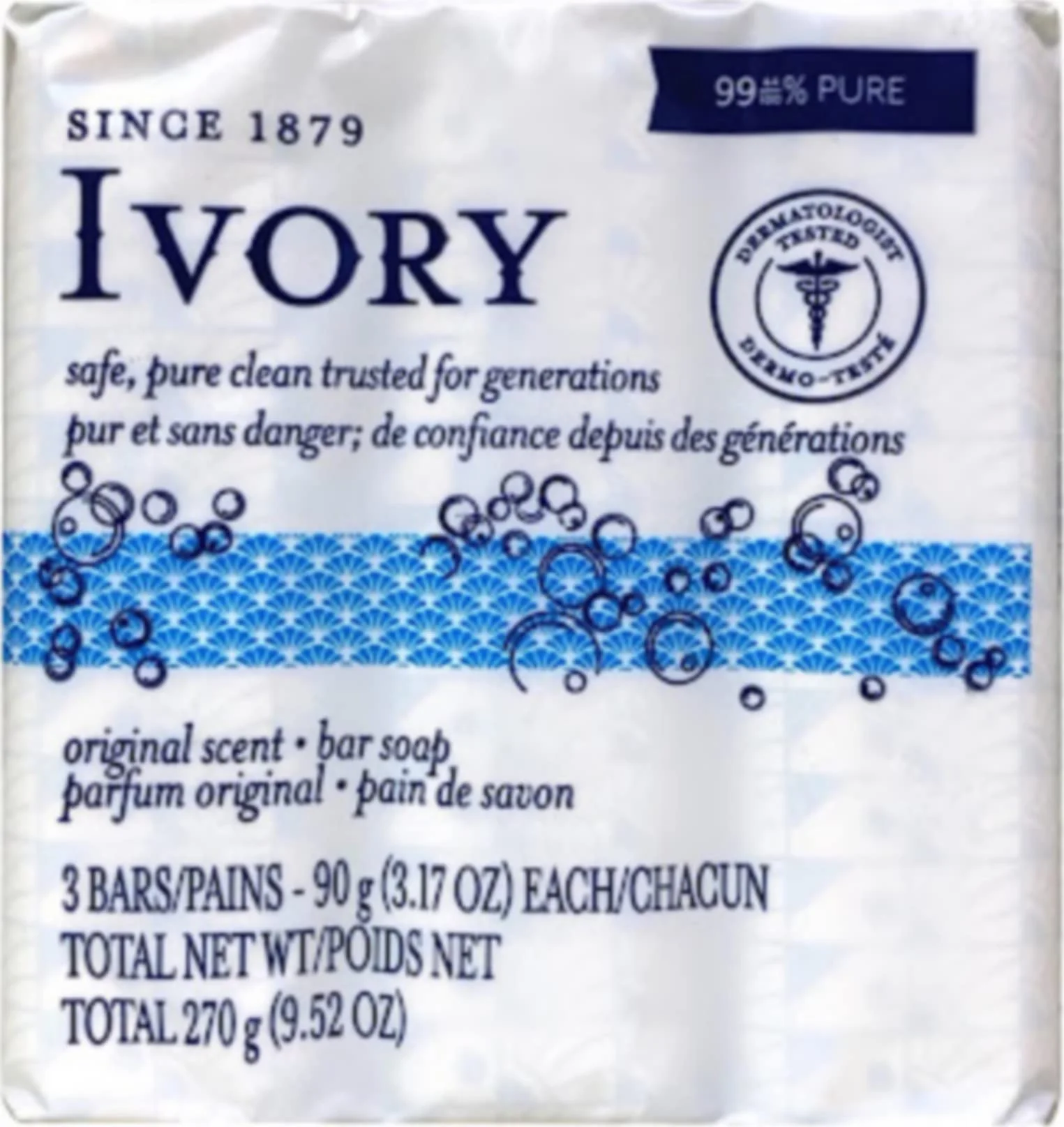 Versatile Ivory Bar Soap 3.1 oz - 3 ea Recyclable