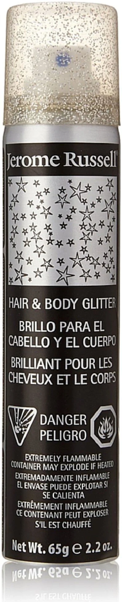 Specialty Jerome Russell Hair Body Glitter Spray Silver 2.2 oz Pack of 6 Advanced