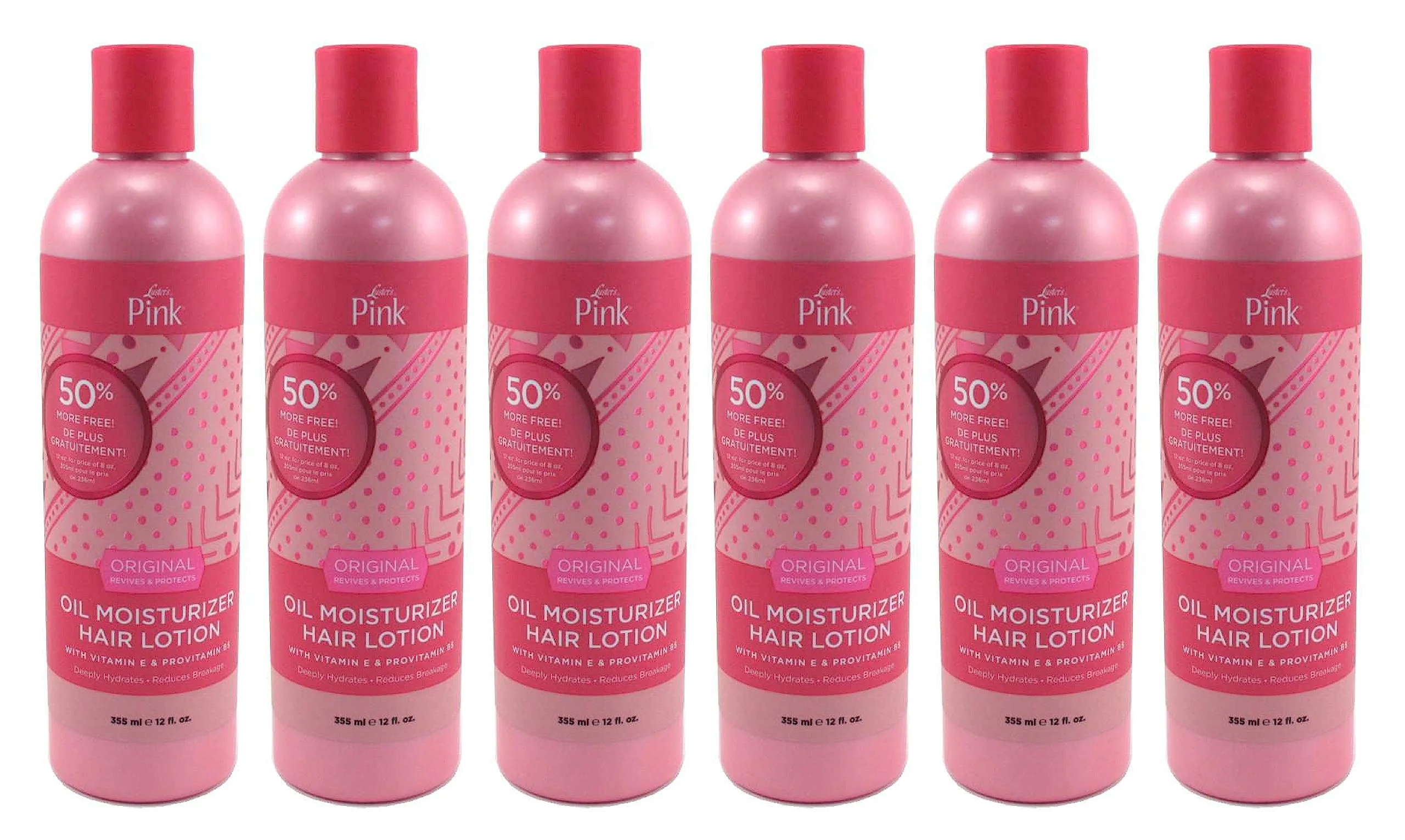Certified Lusters Pink Lotion 12 Ounce Bonus Pack of 6 Easy-to-Use