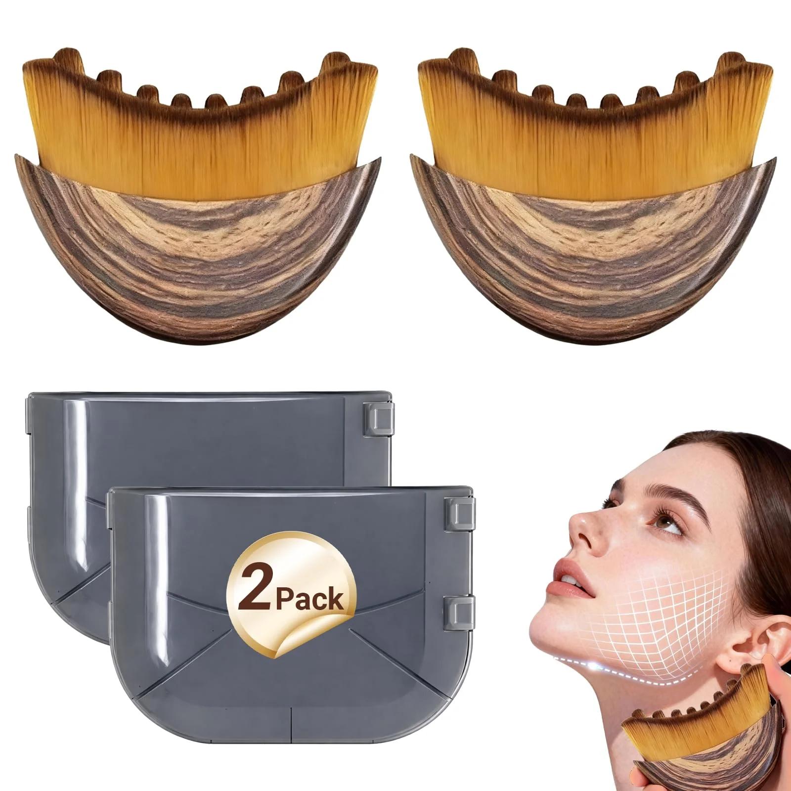 Innovative Lymphatic Drainage Massager Face Brush Lymphatic Contour Face Brush to Sculpt Jawline Reduce Puffiness Double Chin Reducer Improves Skin Glow Long-Lasting