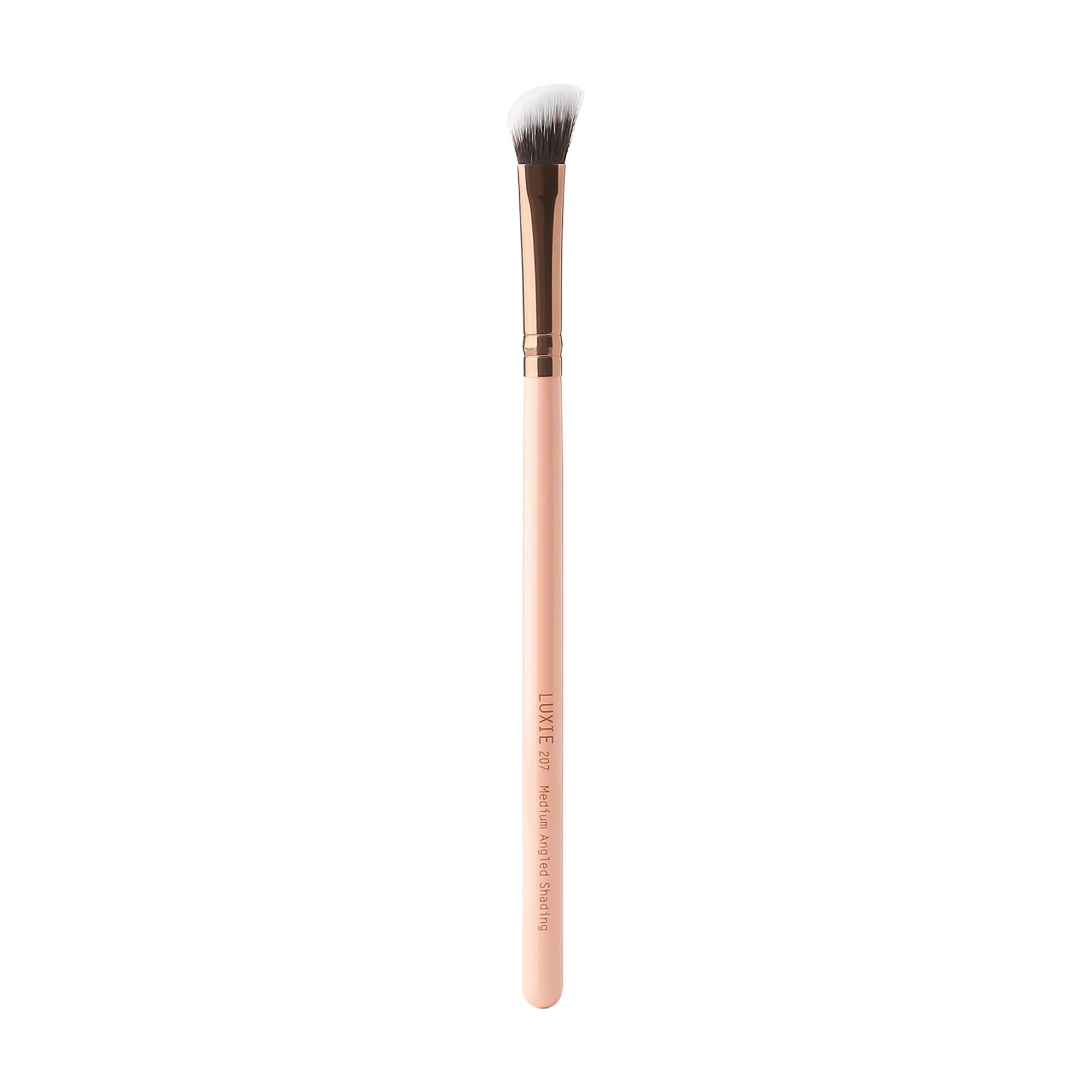 Natural Luxie Rose Gold Medium Angled Shading Brush 207 - Makeup Brush for Highlighting Defining Crease and Blending Eyeshadow - Eyeshadow Applicator - 1 pc Selected