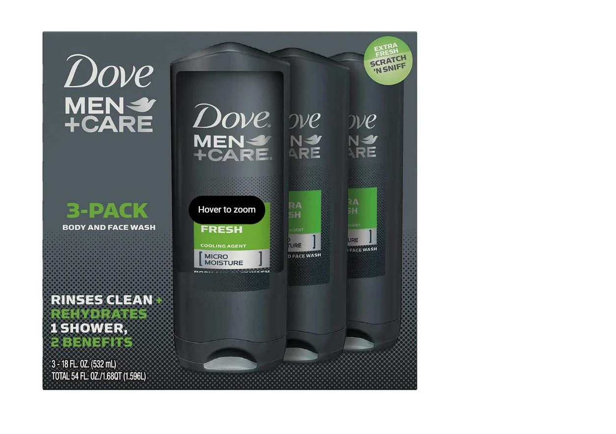 Flexible DOVE 1169195 Mens Body Wash Extra Fresh 18 oz. Pack of 3 Natural