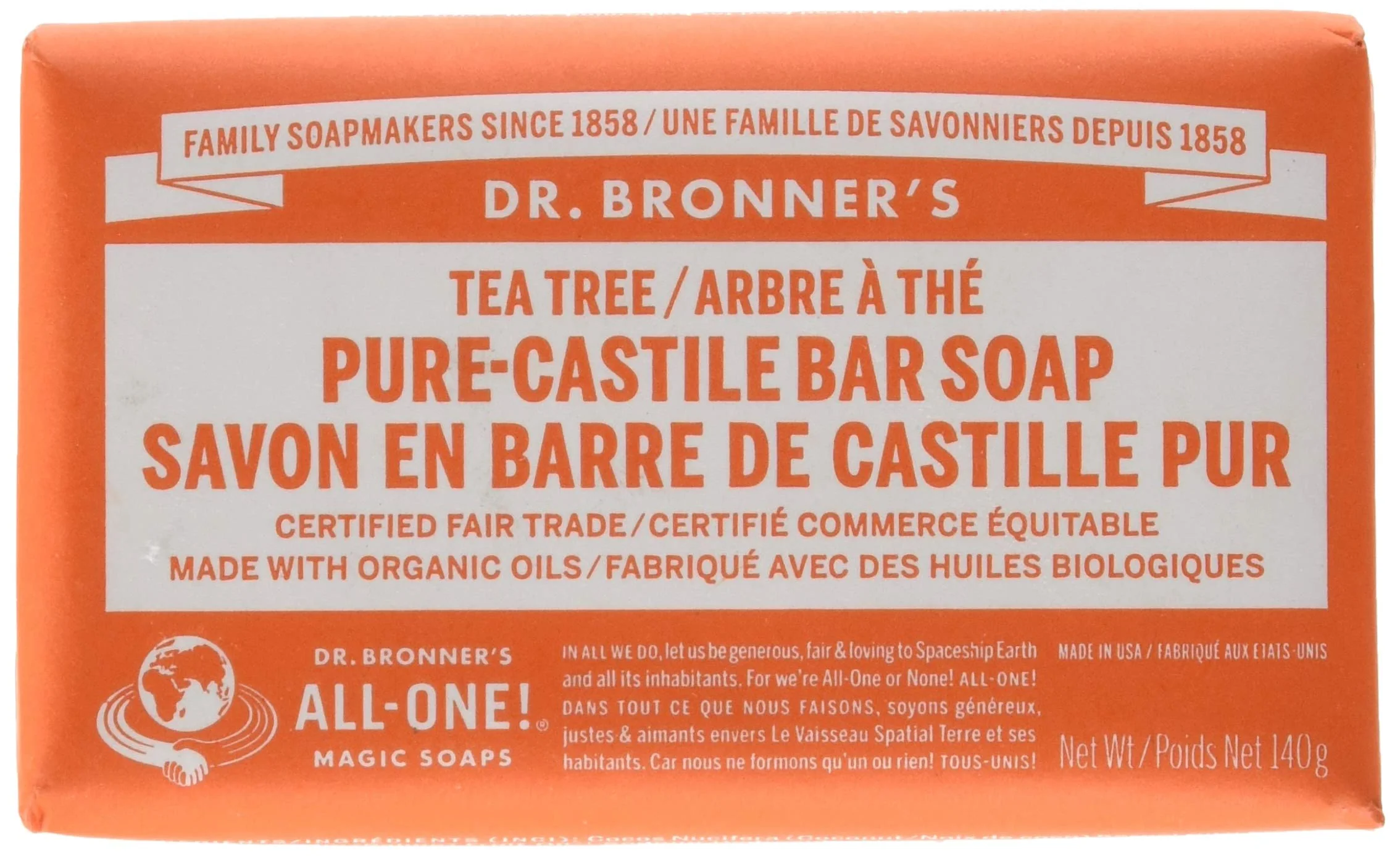 Recyclable DR BRONNER SOAP BAR TTREE 5OZ Genuine
