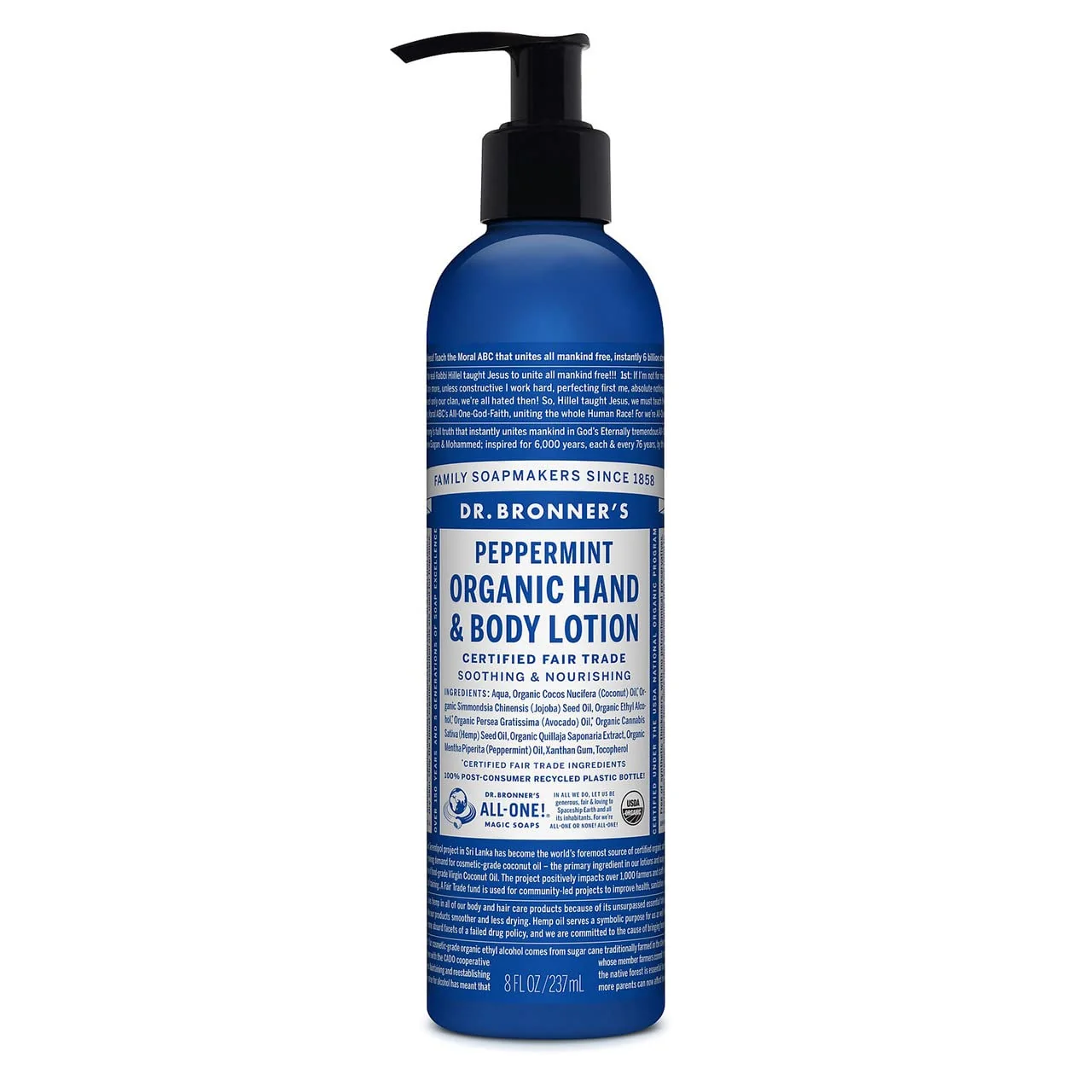 Traditional Dr. Bronner'S Fair Trade And Organic Lotion Peppermint 8 Oz Luxury