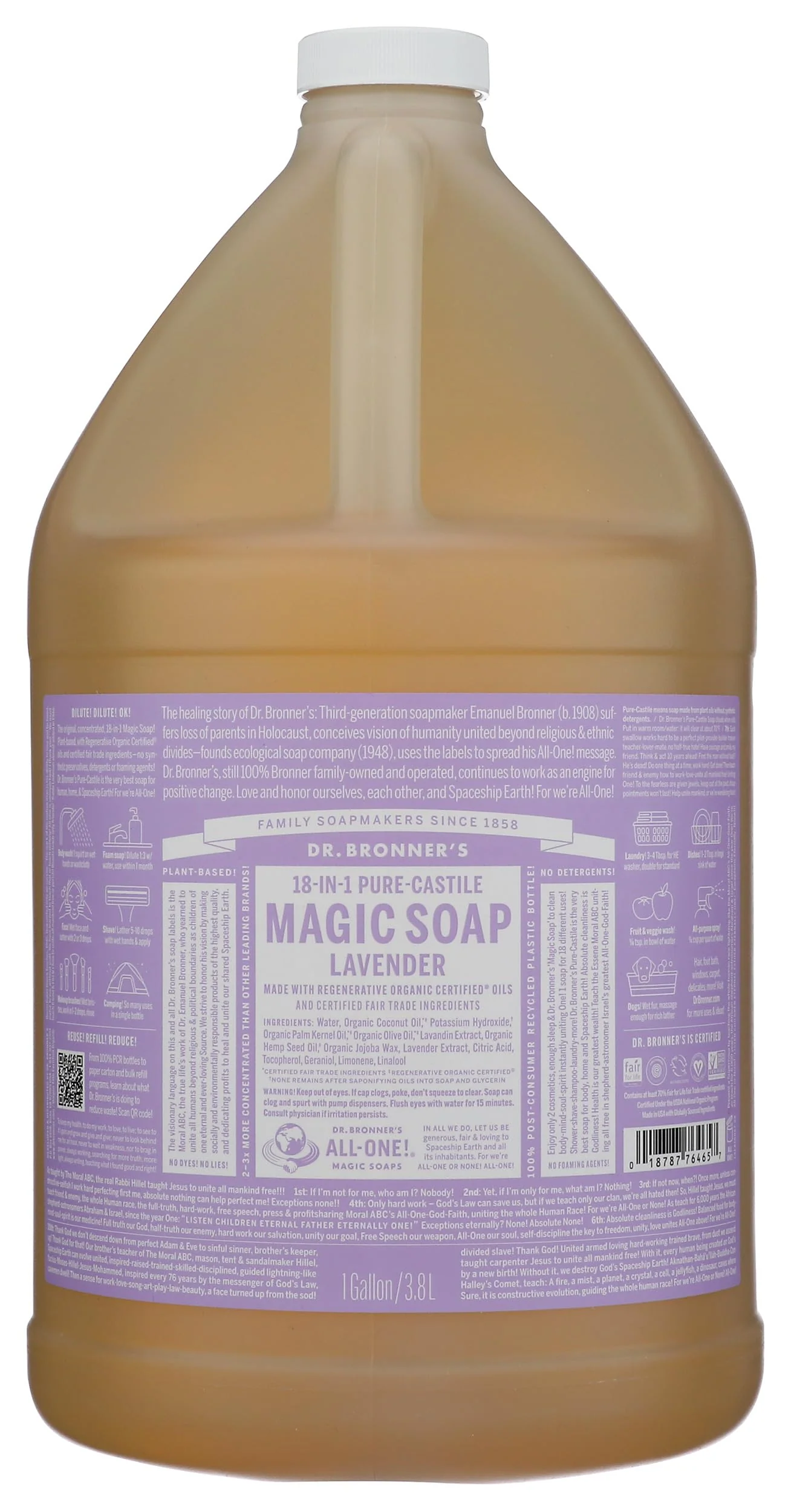 Luxury Dr Bronners Soap Liquid Castile Lavender 128 Fl Oz Advanced