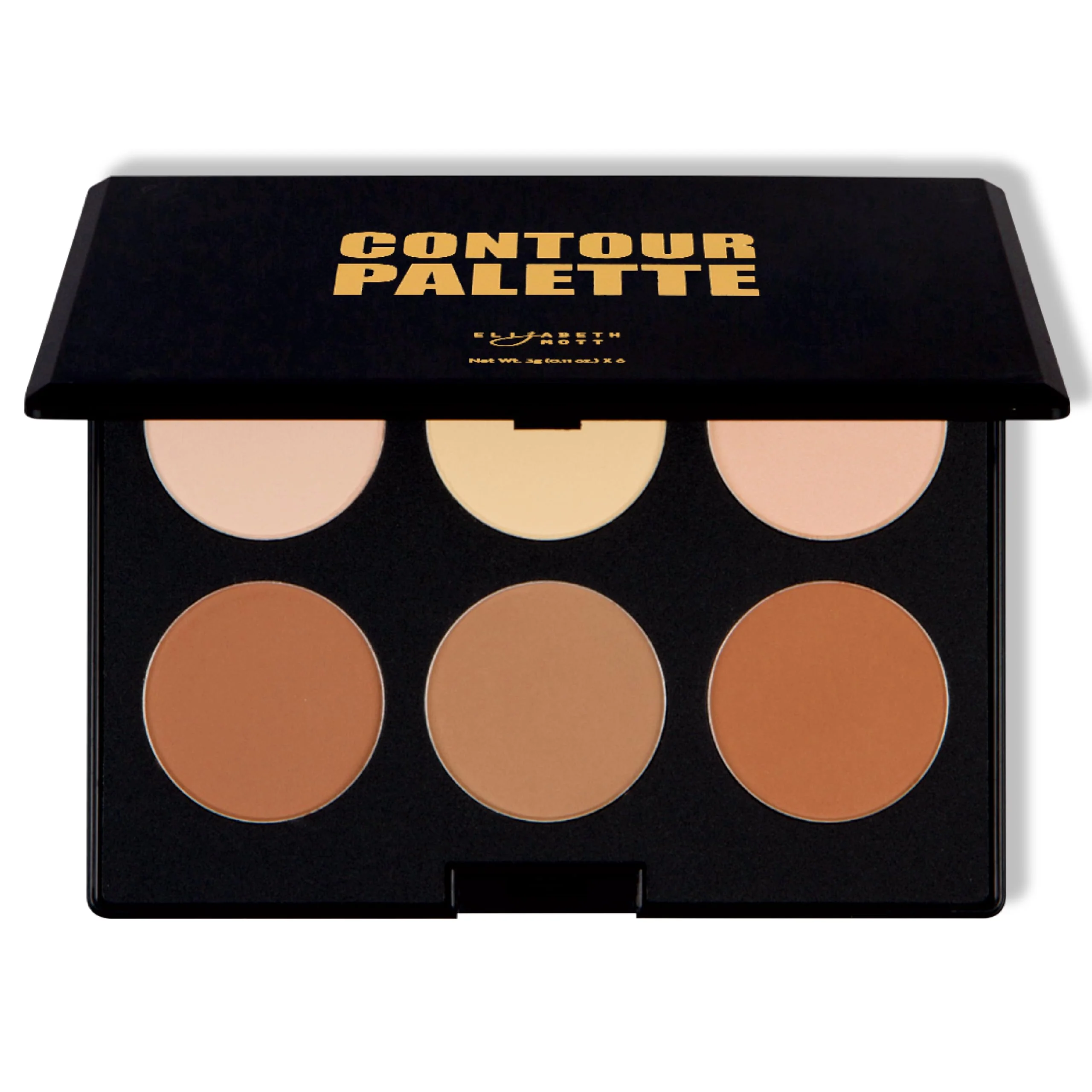 Quality Elizabeth Mott Bronzer Contour Palette with Highlighting Powder - 6 Blendable Shades for Natural Glow - Long-Lasting Lightweight Cruelty- Safe