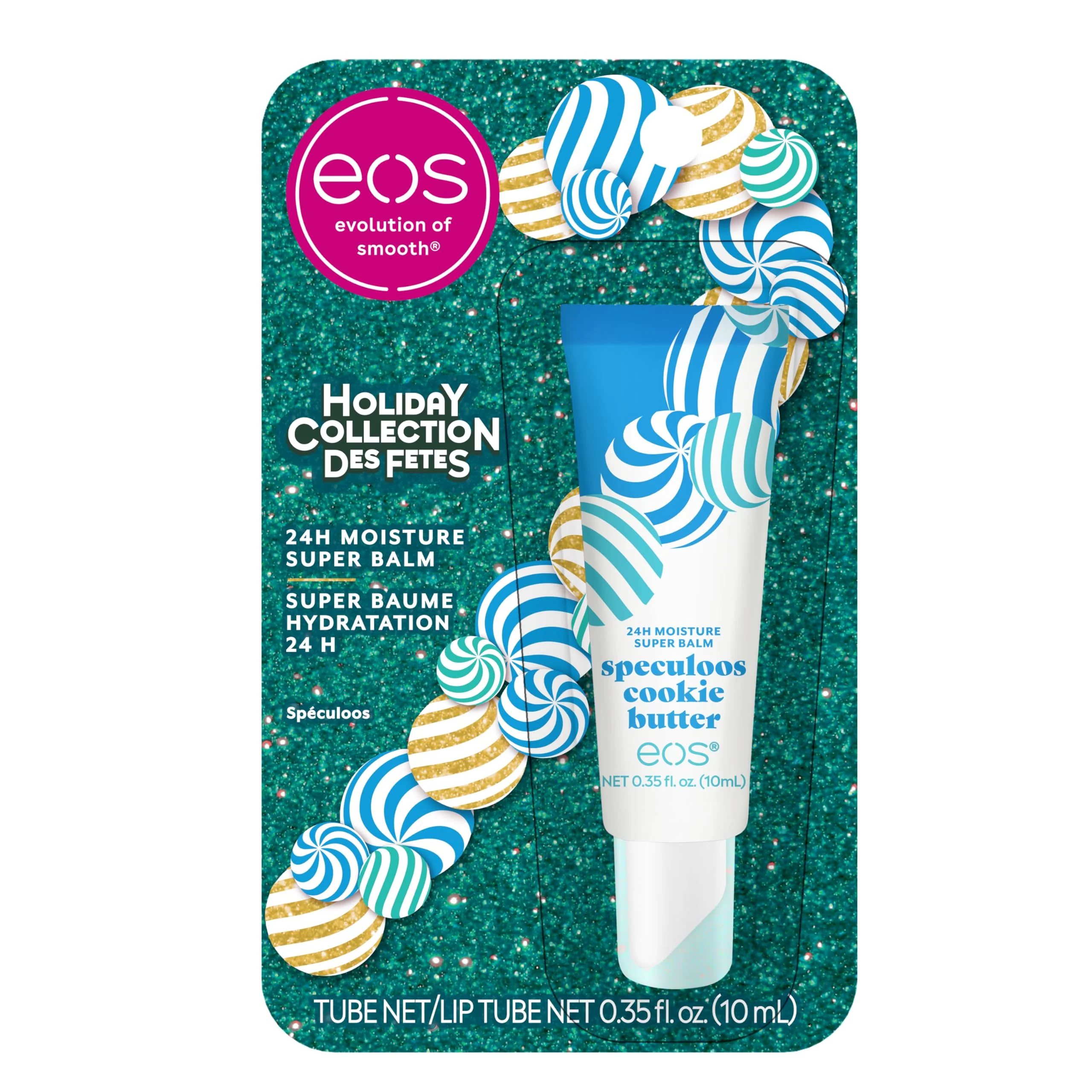 Premium Material eos Holiday 24H Moisture Super Balm- Speculoos Cookie Butter Limited-Edition Lip Treatment Stocking Stuffers Holiday Lip Mask 0.35 fl oz Smart