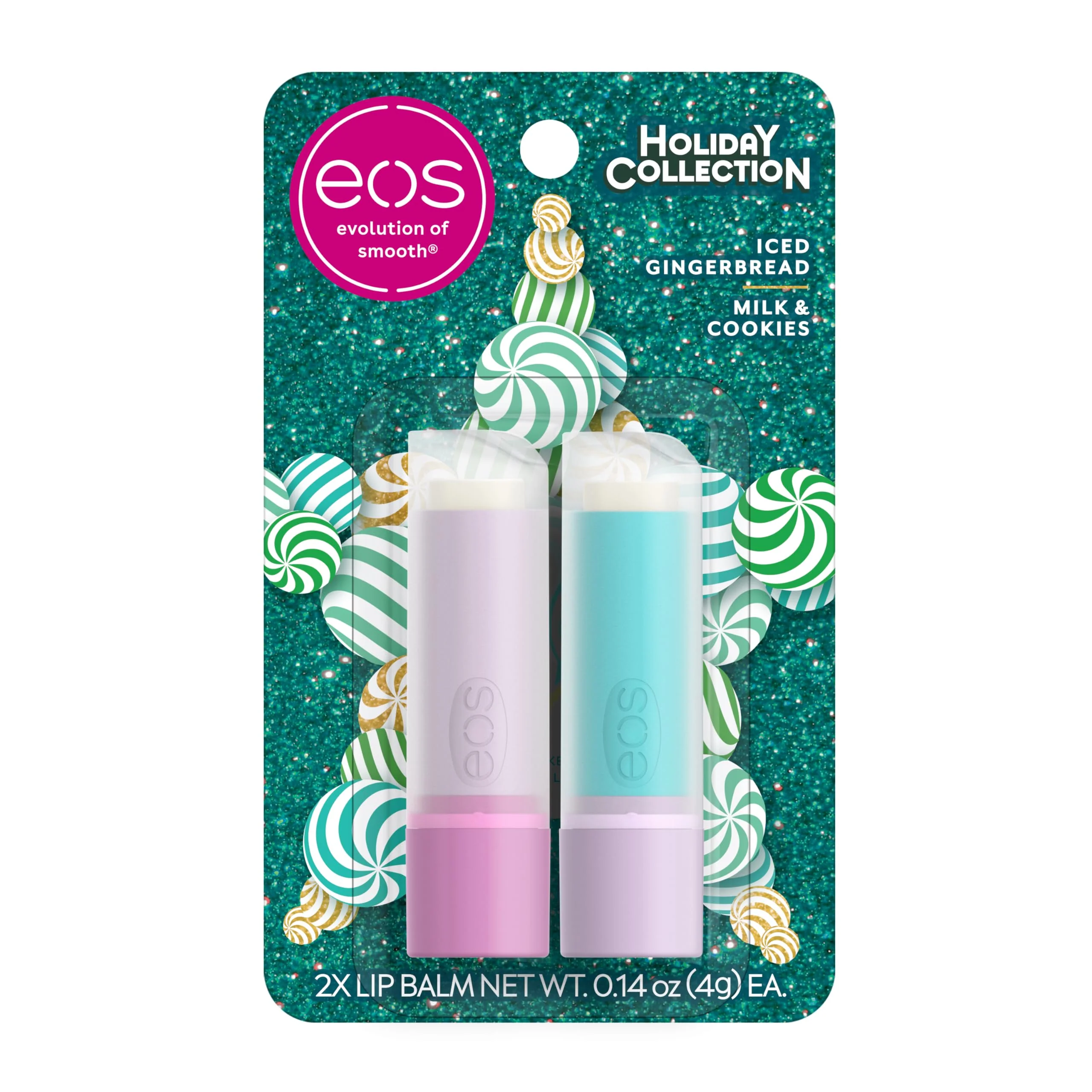 Functional eos Holiday Lip Balm- Iced Gingerbread Milk Cookies Limited-Edition Lip Care Stocking Stuffers Holiday Gift Ideas 0.14 oz 2-Pack Outstanding
