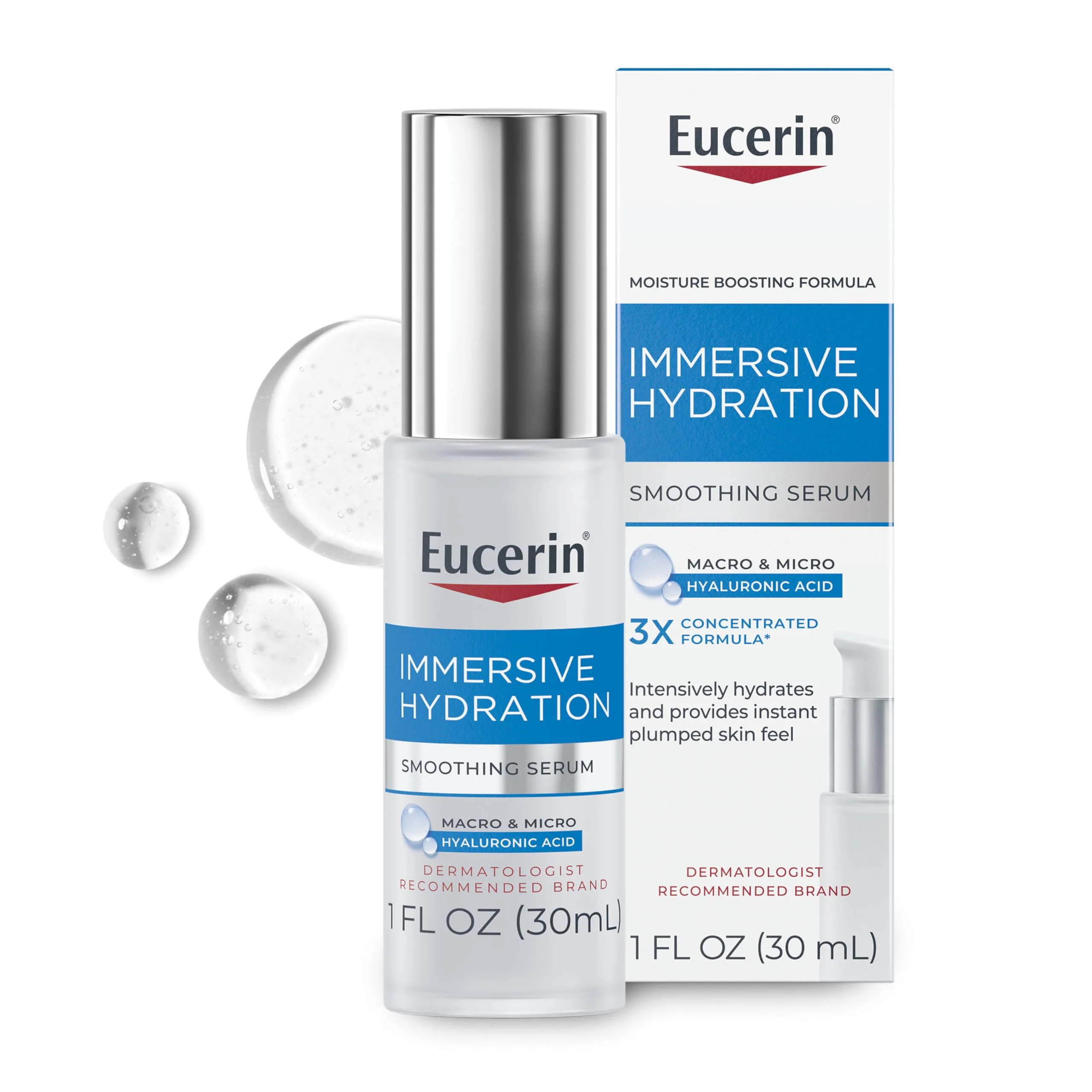 Detailed Eucerin Immersive Hydration Smoothing Face Serum Ultra-Lightweight Hyaluronic Acid Serum Reduces the Look of Fine Lines and Wrinkles 1 Fl Oz Bottle Sustainable