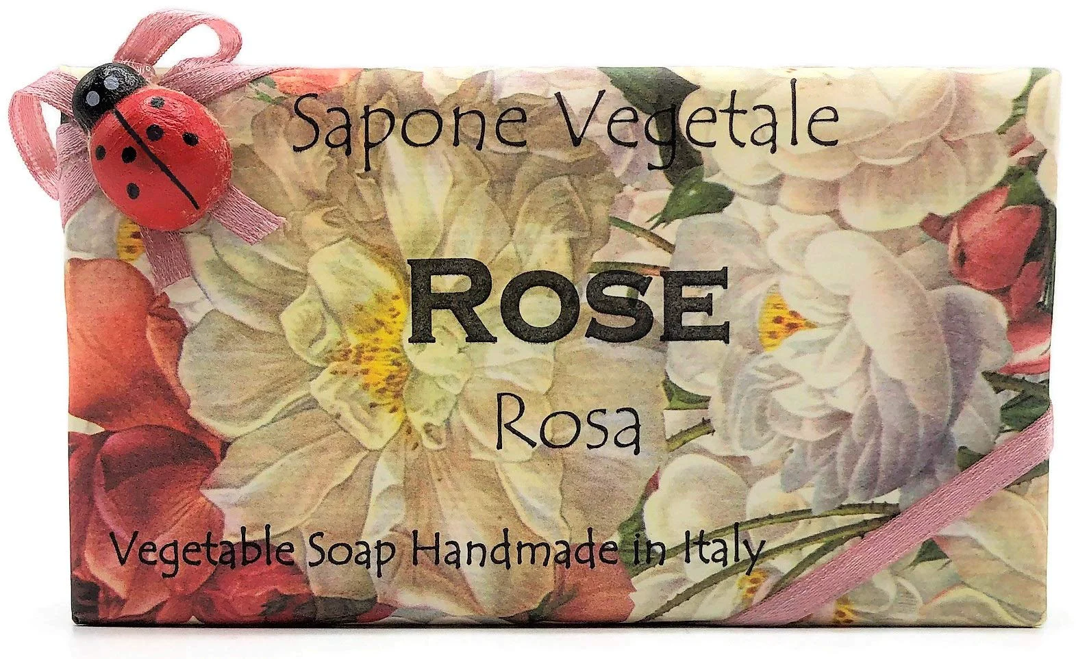 Durable Alchimia Ladybug Rose Vegetable Soap Handmade In Italy - 10.5 oz Soap Bar Specialty