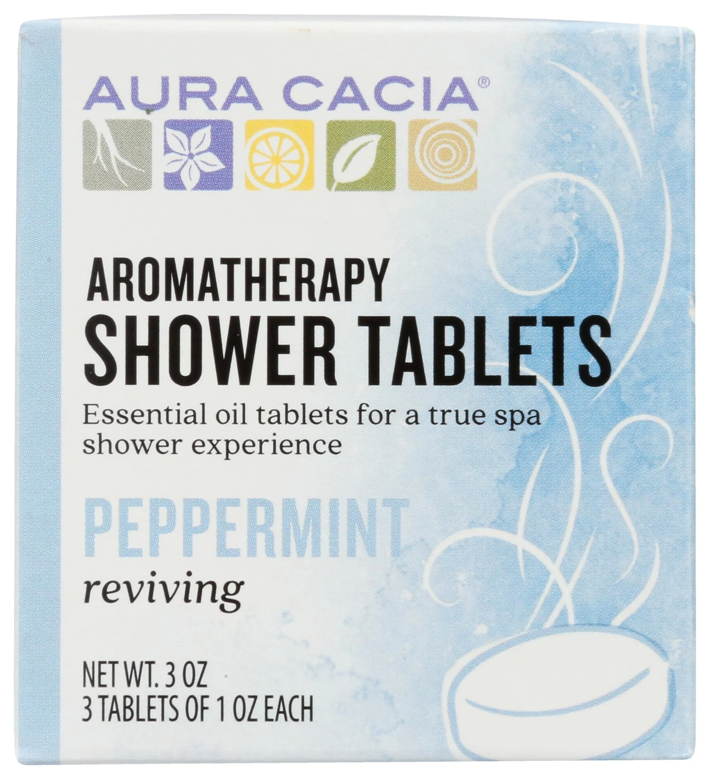 Selected Aura Cacia Aromatherapy Shower Tablets Reviving Peppermint 3 ea Pack of 10 Casual