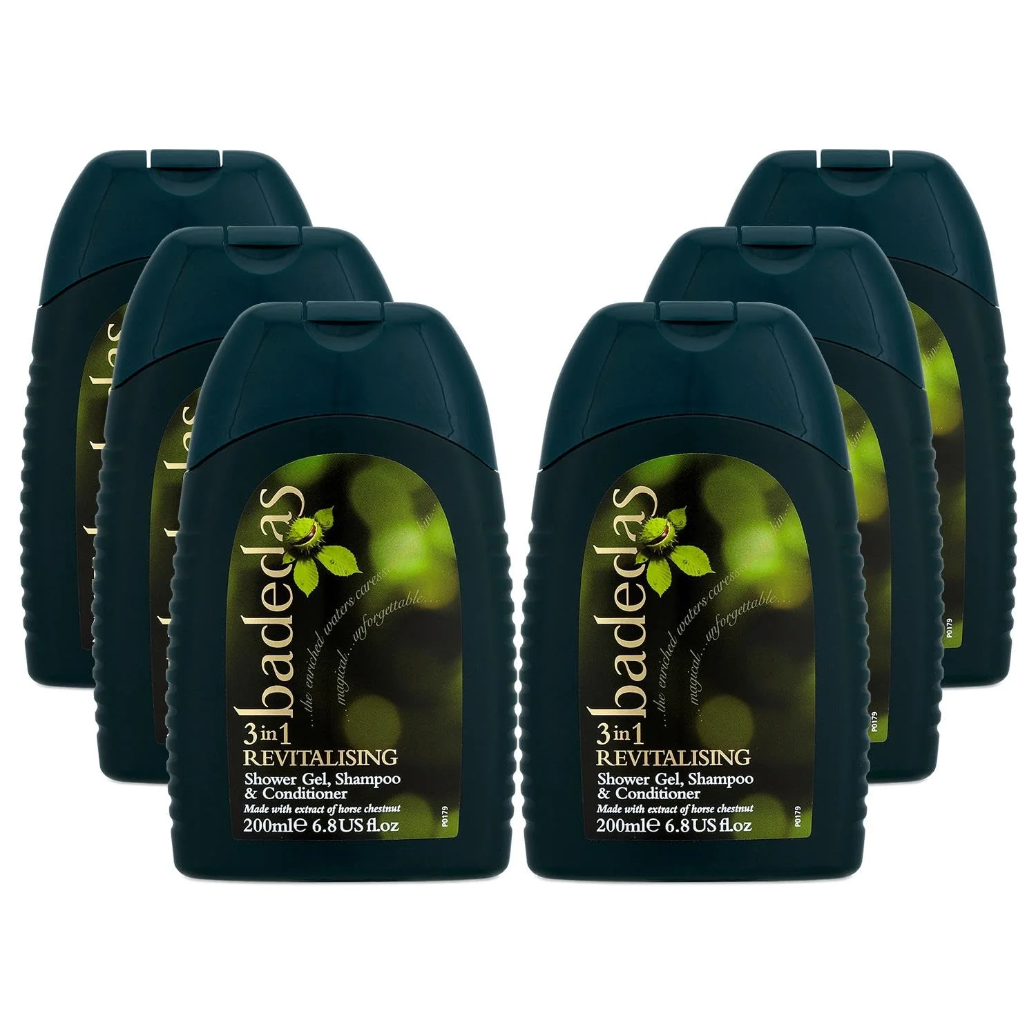 Safe Badedas Revitalising Shower Gel Shampoo Conditioner 200ml PACK OF 6 Fine Crafted