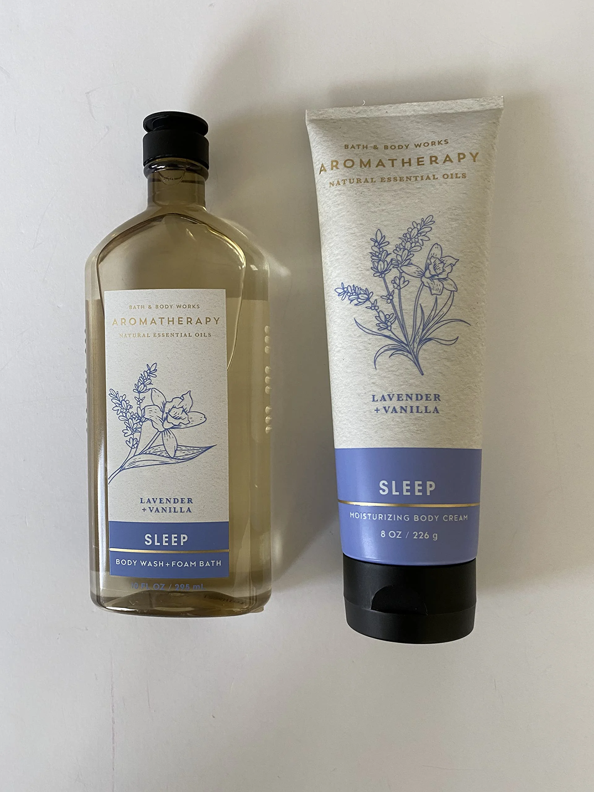 Optimized Bath and Body Works - Aromatherapy -Enhances Sleep -LAVENDER VANILLA - Body Wash Foam Bath and Body Cream - Bundle Classic