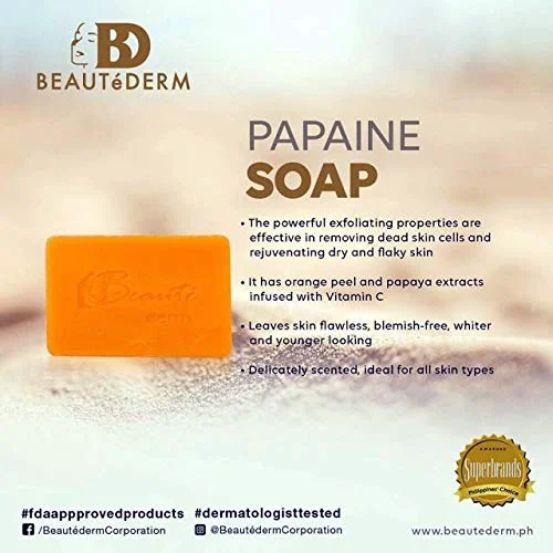 Authentic Beautéderm Papaine Soap 2 for 20 0.0705 Ounce Elite