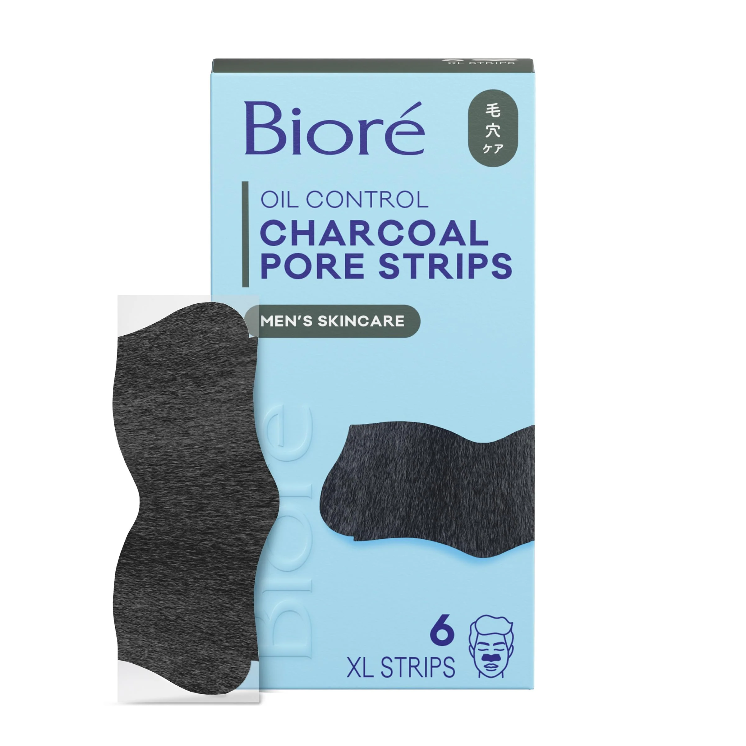 Smart Bioré Charcoal Deep Cleansing Pore Strips for Men Nose Strips for Blackhead Removal on Oily Skin Features C-Bond Technology with Instant Pore Proven