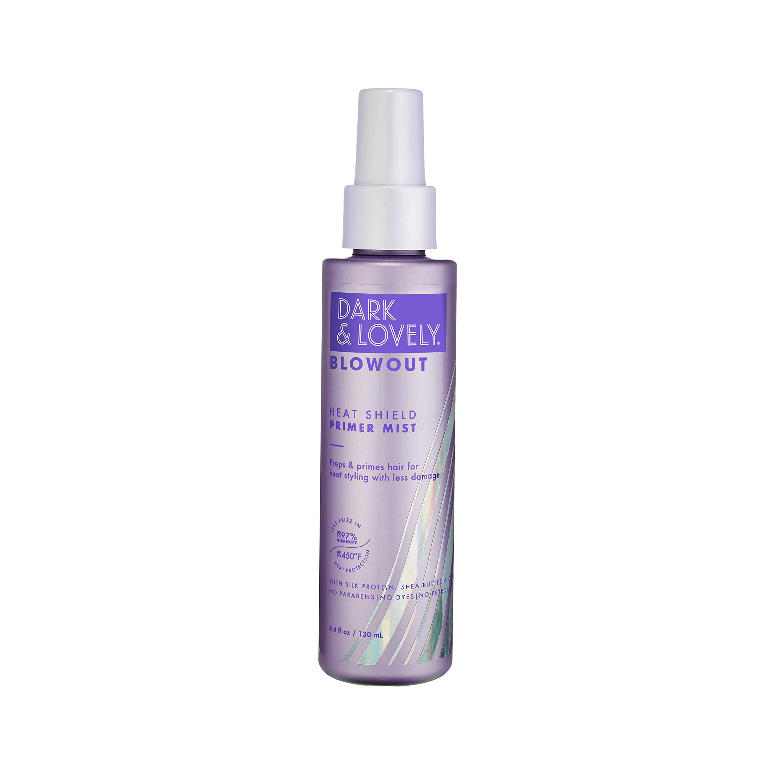 Powerful SoftSheen-Carson Dark and Lovely Blowout Heat Shield Hair Primer Blow Dry Spray Heat Protectant with Castor Oil For Curly All Hair Types 4.4 fl Practical