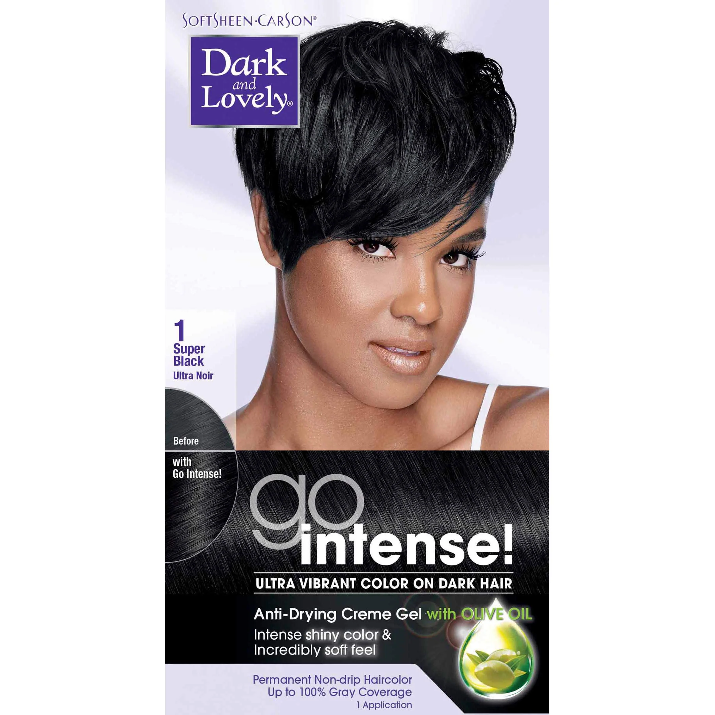 Comfortable SoftSheen-Carson Dark and Lovely Go Intense Ultra Vibrant Color on Dark Hair Super Black 1 Packaging May Vary Secure