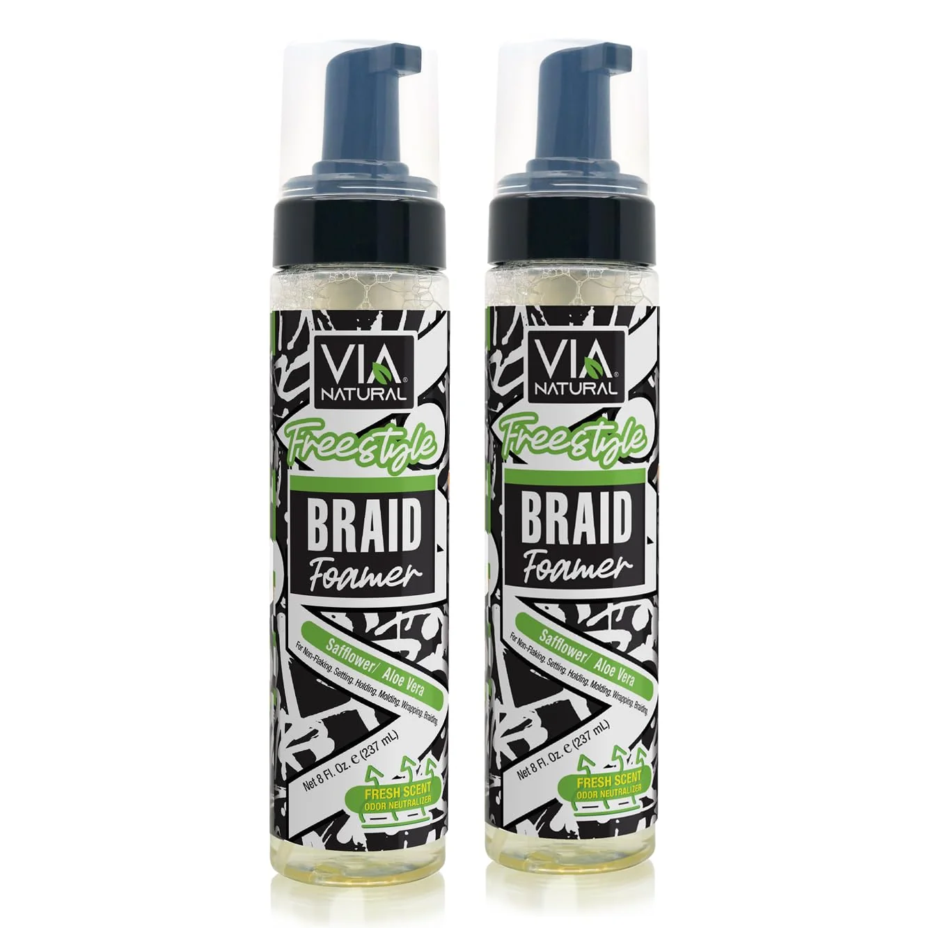 Comfortable VIA style Braid Foamer - pack of 2 Easy-to-Use