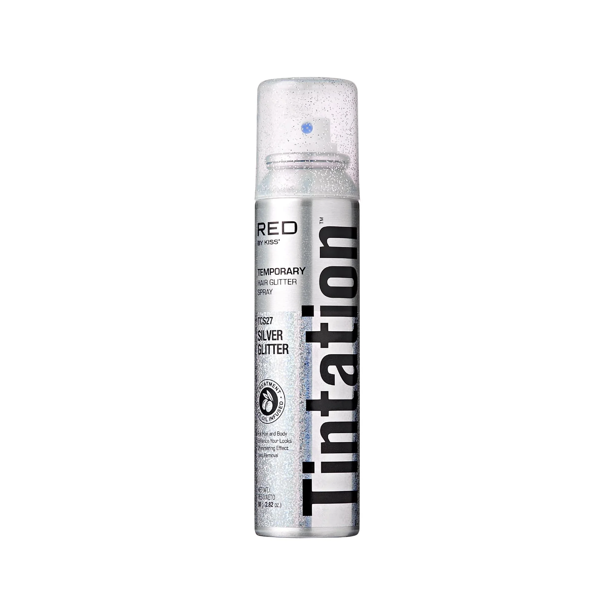 Specialty Red By Kiss Tintation Glitter Spray - Long-Lasting Body Hair Sparkle Quick-Drying Waterproof for Events Parties Festival Rave Prom Easy-to-Use