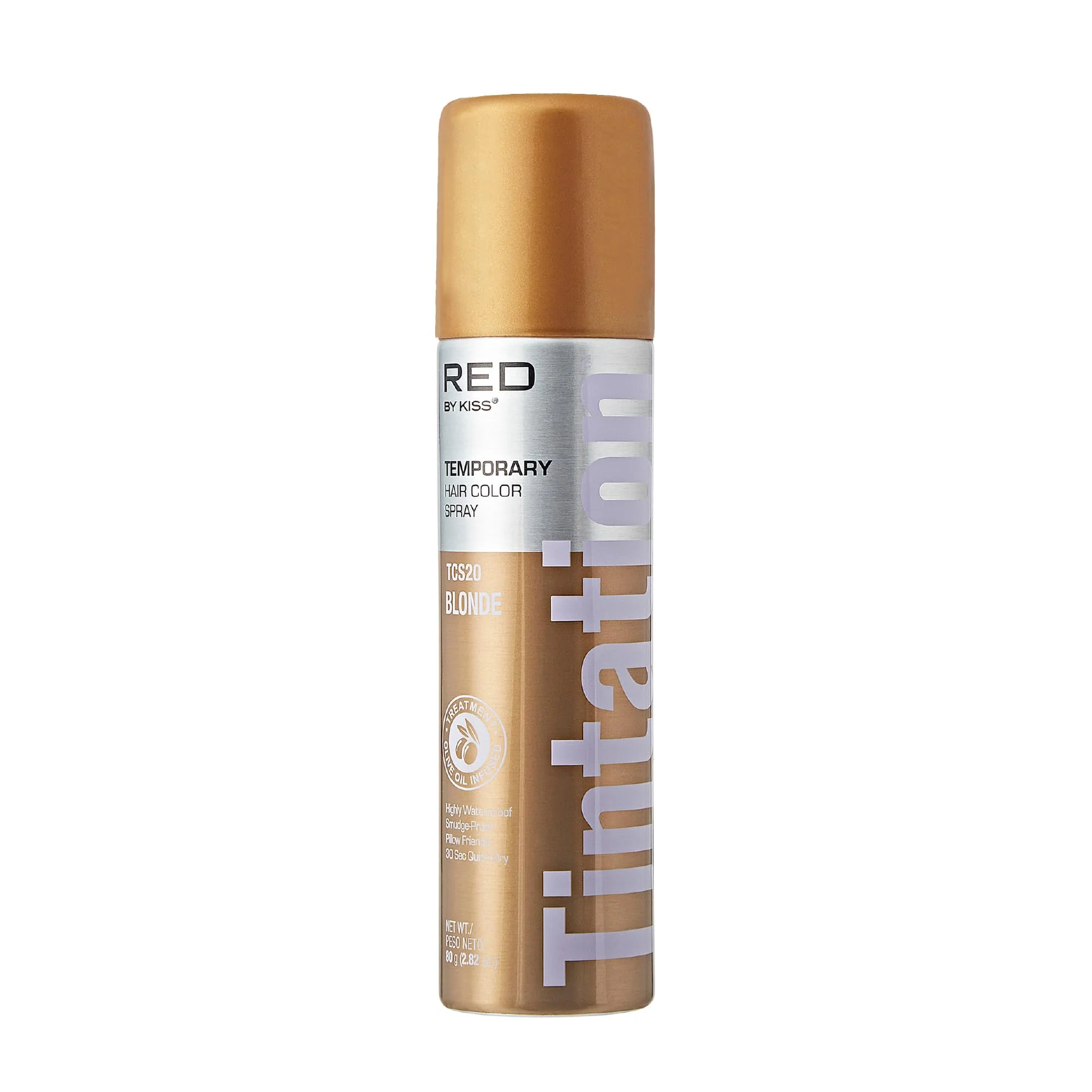 Optimized Red by Kiss Tintation Temporary Hair Color Spray Instant Gray Root Touch Up Coverage Water-Resistant Smudge-Proof Easy Wash Out Barber Fast