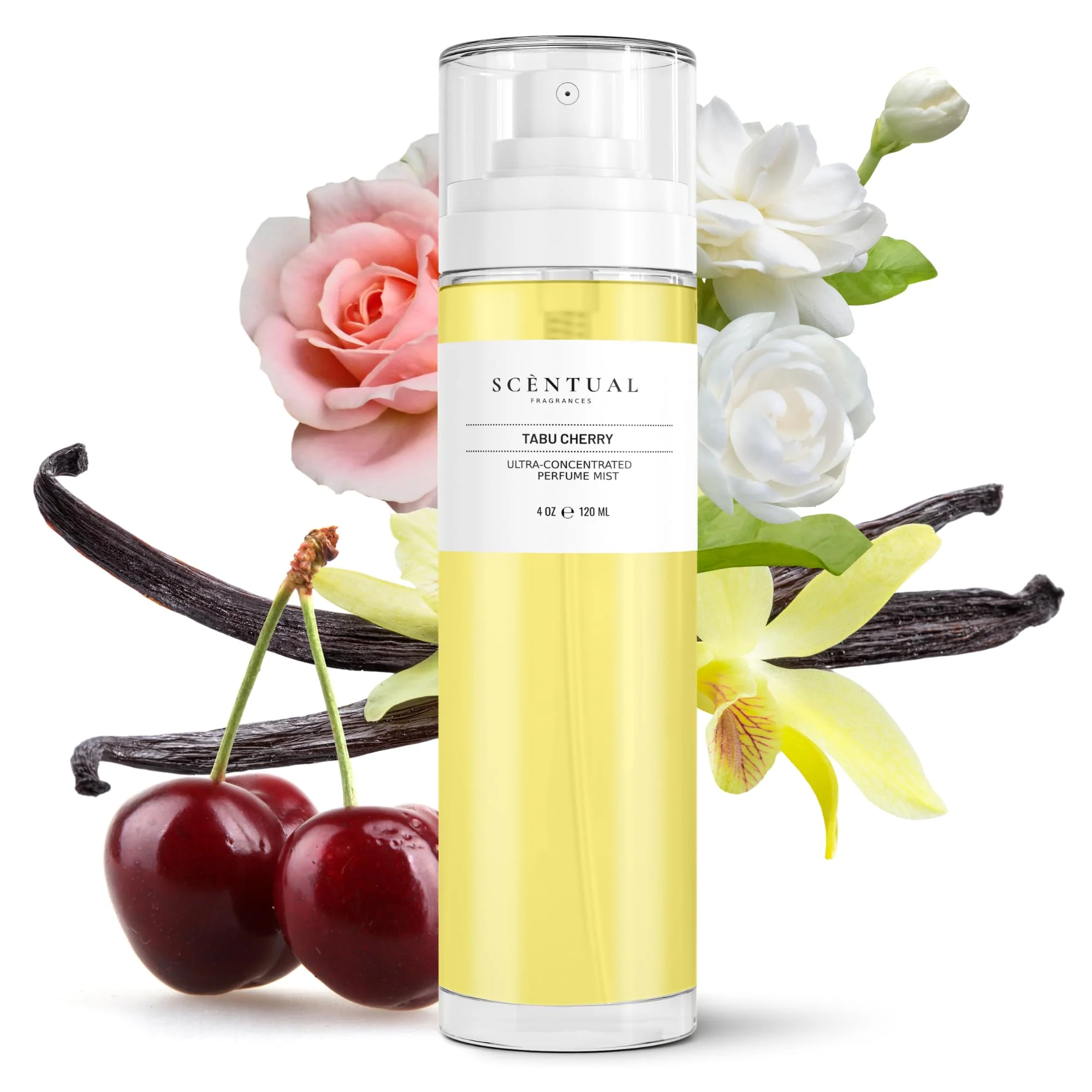 Prestigious Scentual Fragrances Tabu Cherry Ultra-Concentrated Hair Body Perfume Mist Long Lasting Women's Fragrance Gourmand Perfumes for Women Vegan Exclusive