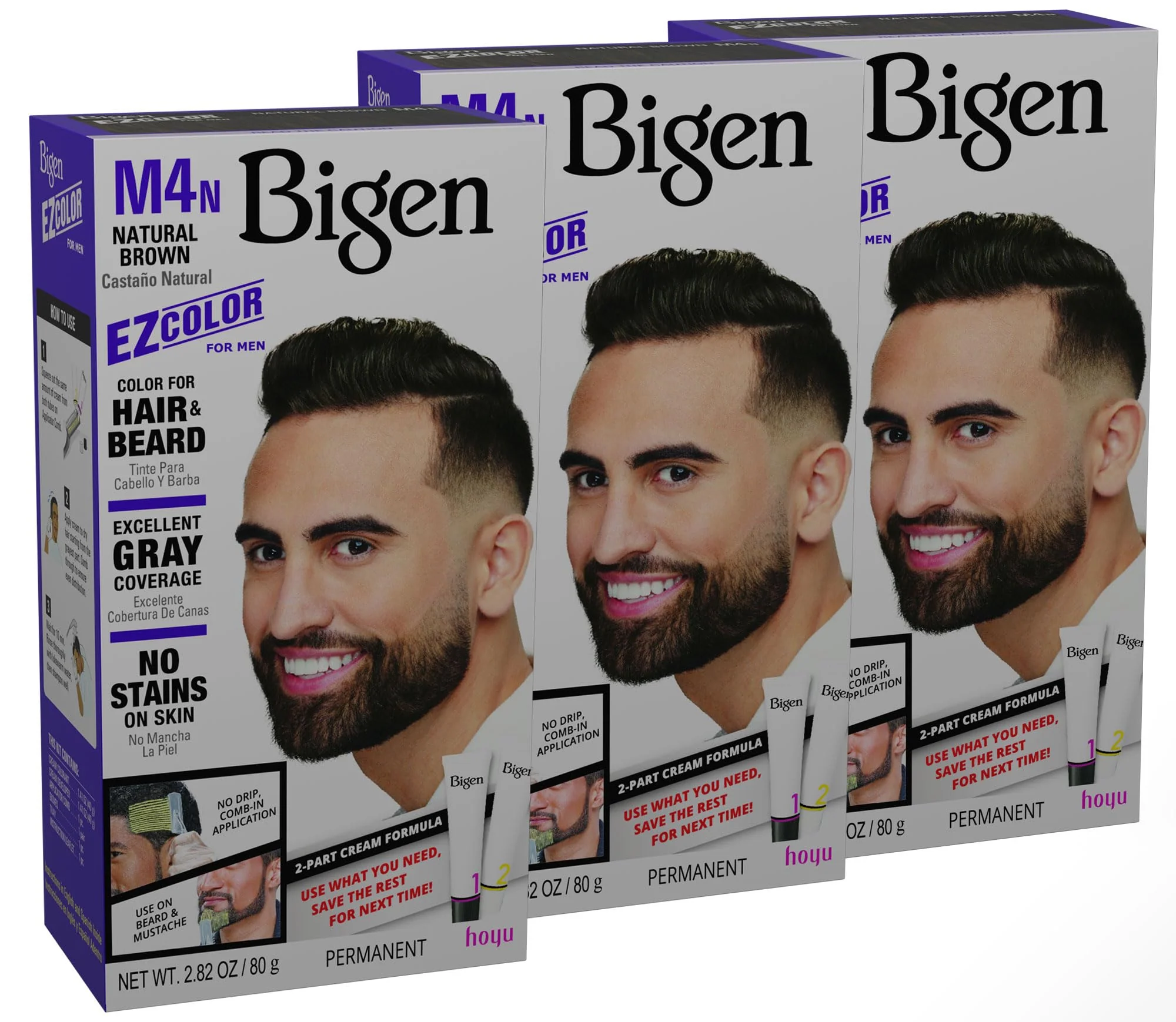 Versatile M4n Bigen EZ Color for Men Natural Brown - 3 Pack Official