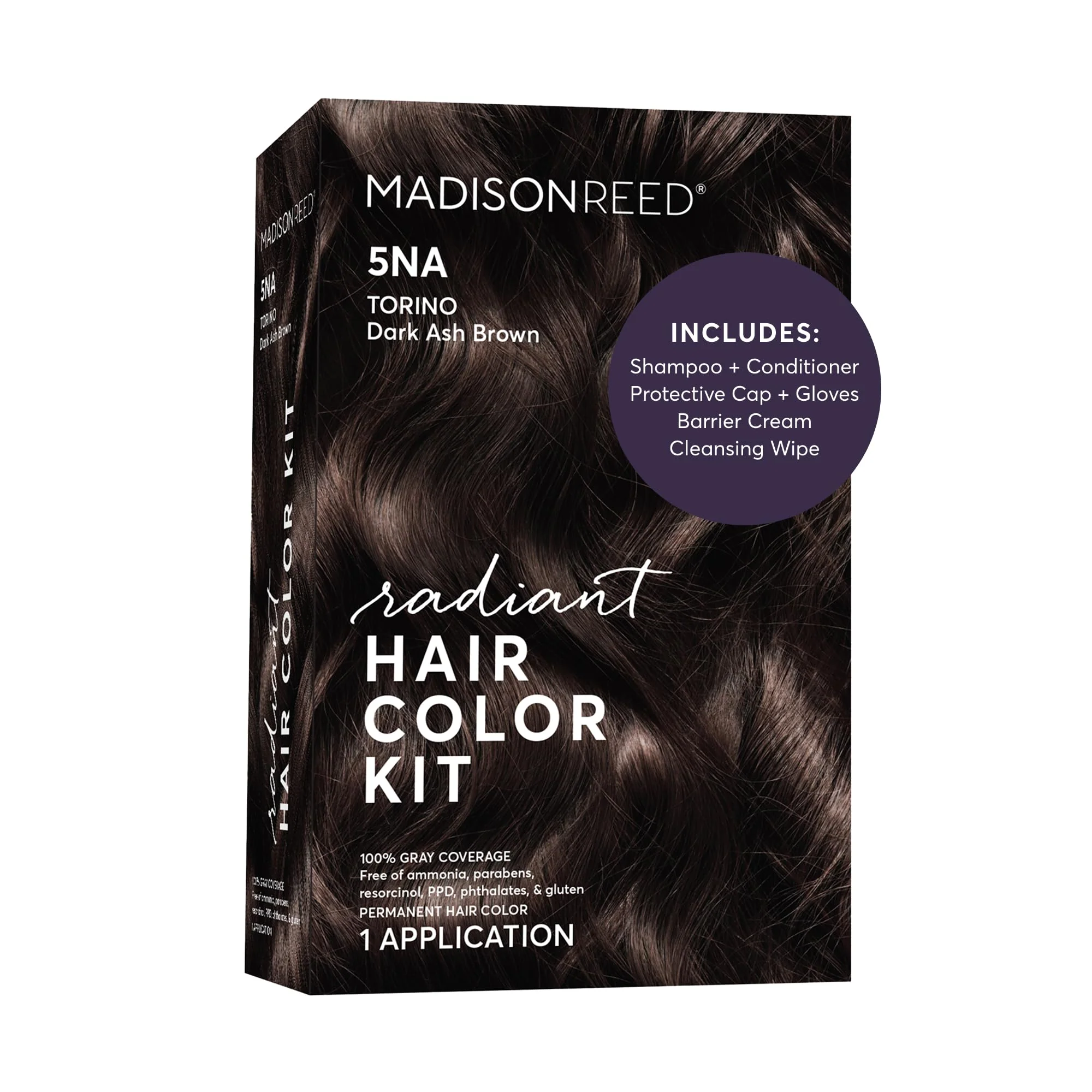 Next-Generation Madison Reed Radiant Hair Color Kit - 5NA Dark Ash Brown with Cool Smoky Undertones Torino Brown Permanent Hair Dye Superior Gray Coverage Dependable