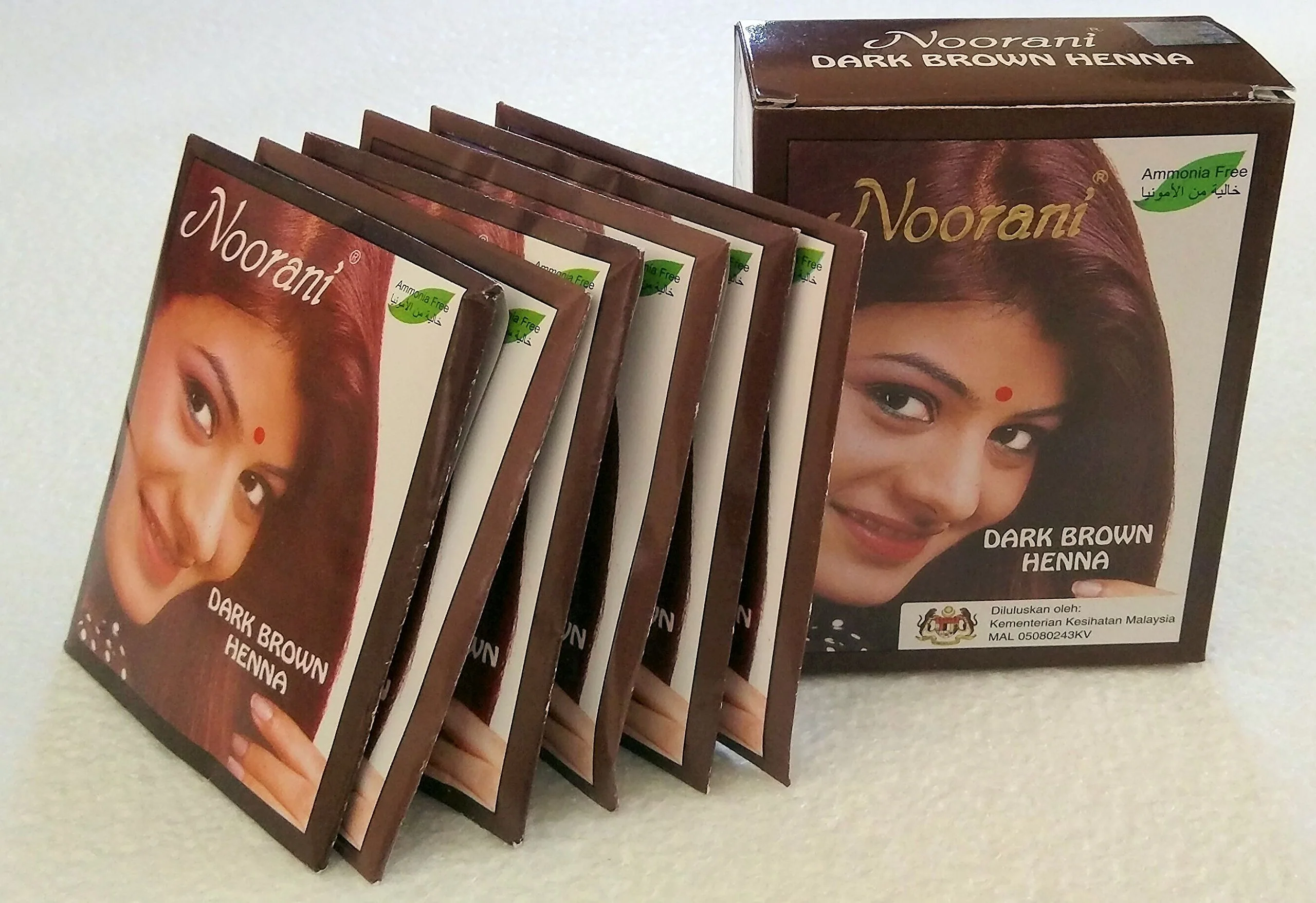 Original Design Noorani Dark Brown Henna 6 X 10 gms Box Original