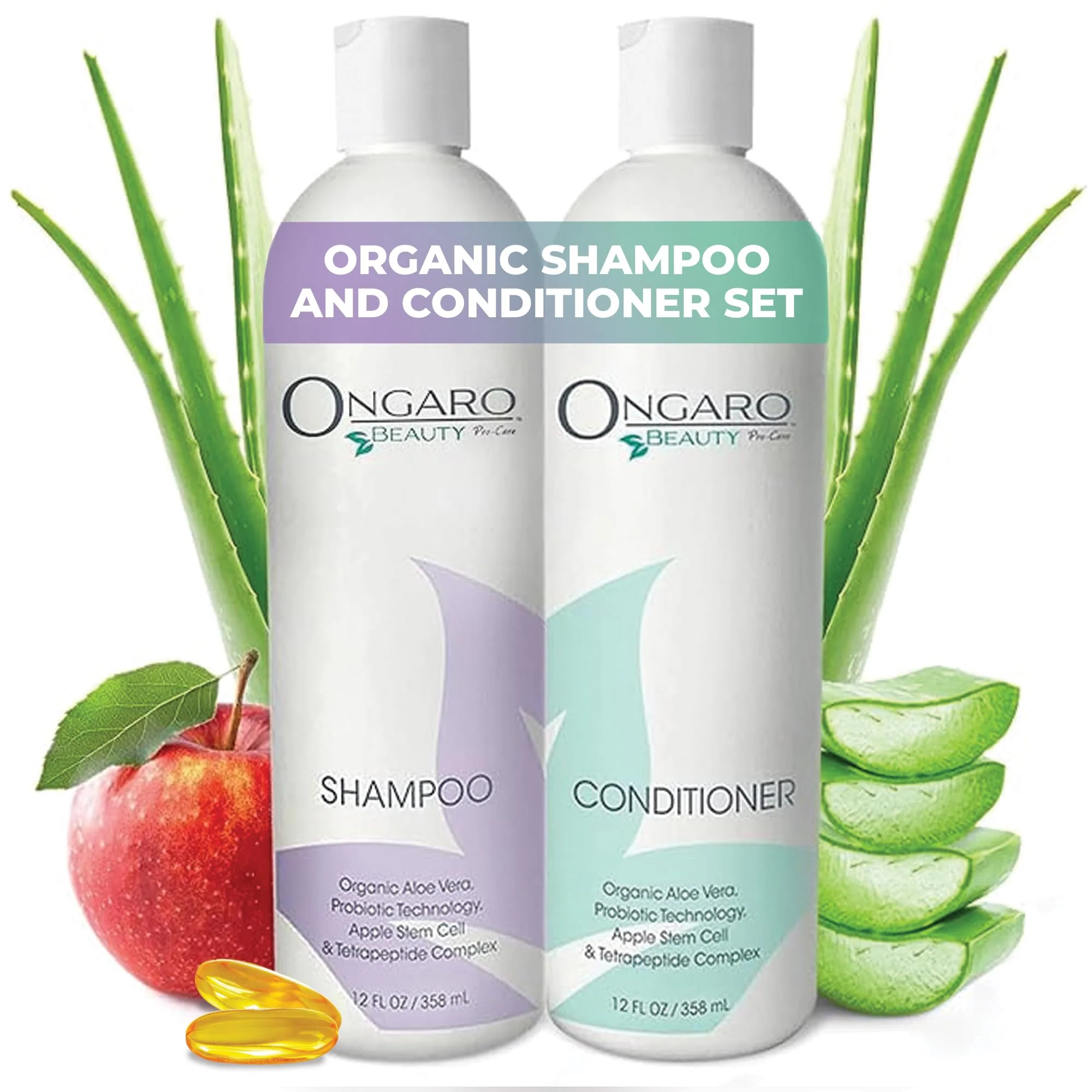 Official Ongaro Beauty Sulfate- Organic Shampoo and Conditioner Set for Women and Men Hair Care with Aloe Vera - Cruelty- Non-Toxic Nourishing Premium