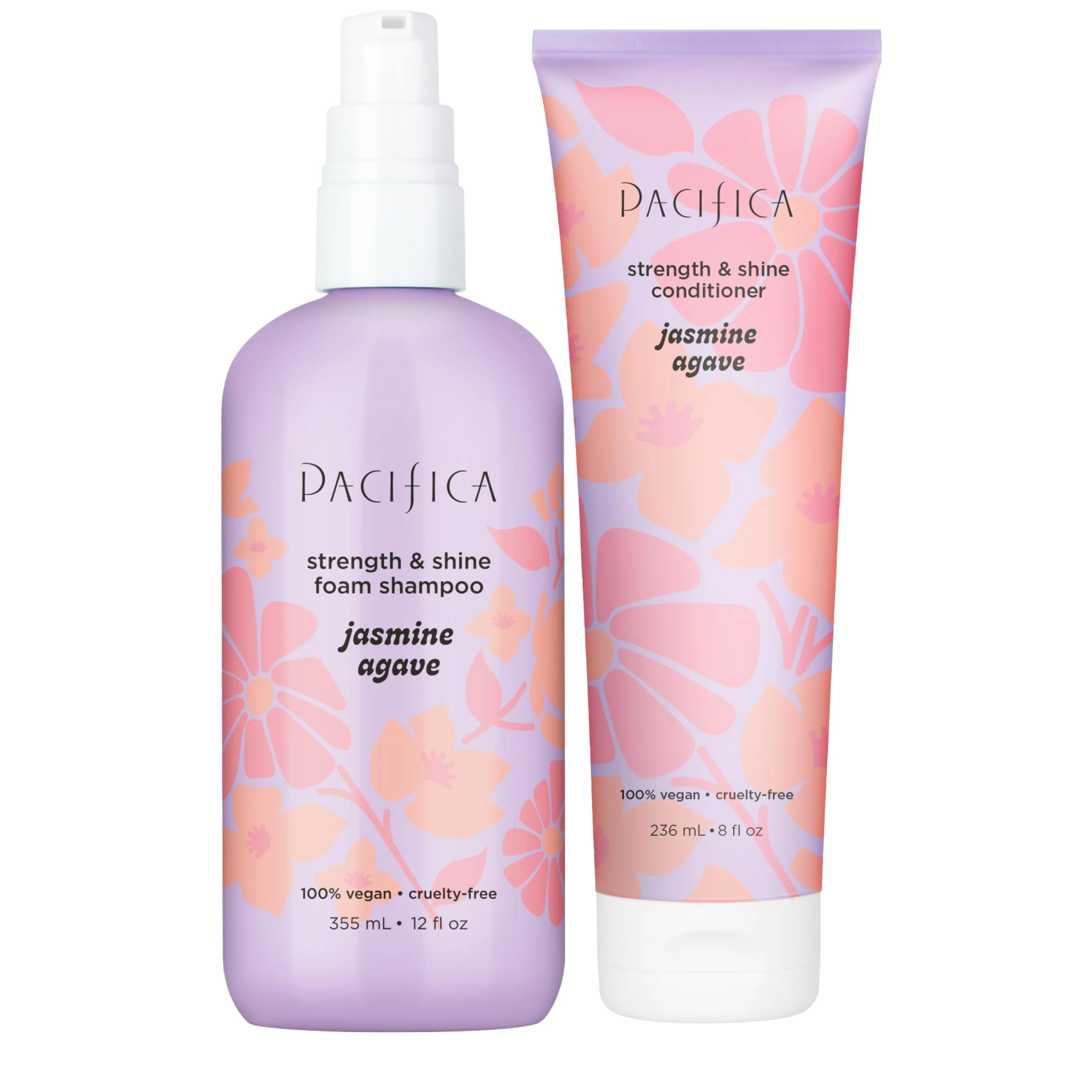 Exceptional Pacifica Jasmine Agave Strengthening Shampoo Conditioner Set - Clean Vegan Shampoo Conditioner for Weak Or Brittle Hair Including Color-Treated Easy-to-Use