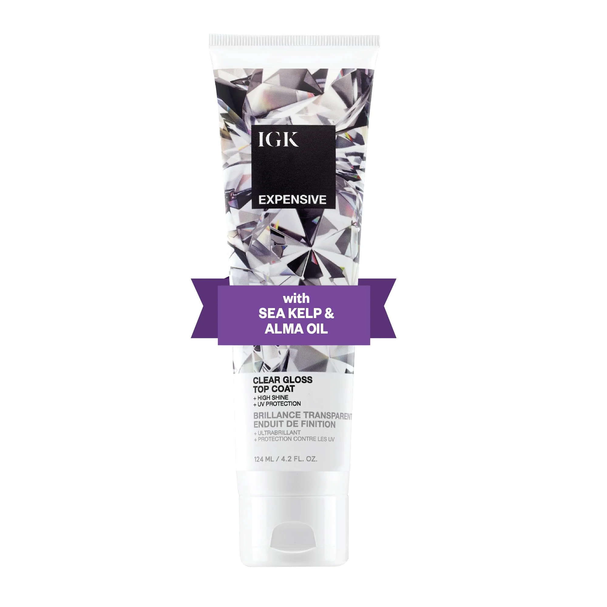 Crafted IGK EXPENSIVE Clear Gloss Top Coat High Shine Gloss Treatment for Soft Smooth Glass Hair Revives Color-Treated Hair and Helps Control Frizz 4.2 Trusted