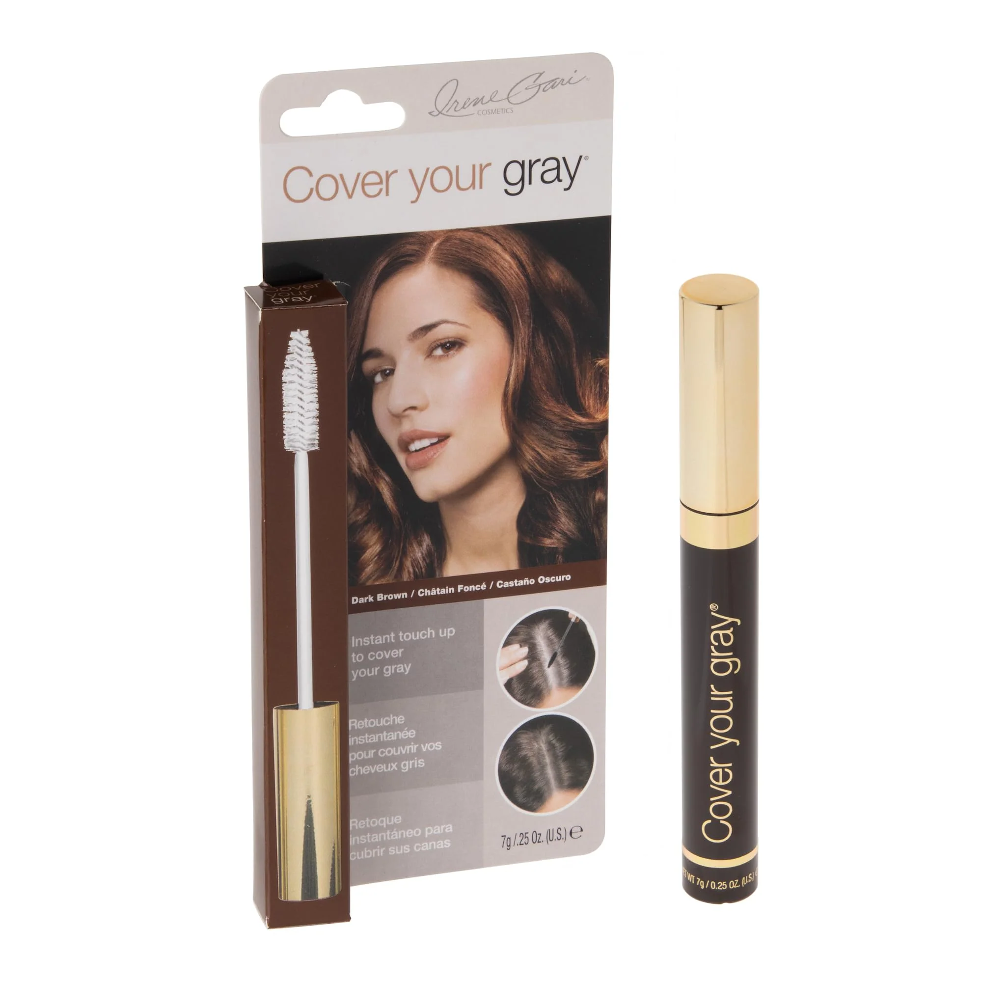High-End Irene Gari Instant Touch Up To Cover Your Gray Brush In Hair Mascara Dark Brown 0.25 Oz by Cover Your Gray Carefully Designed