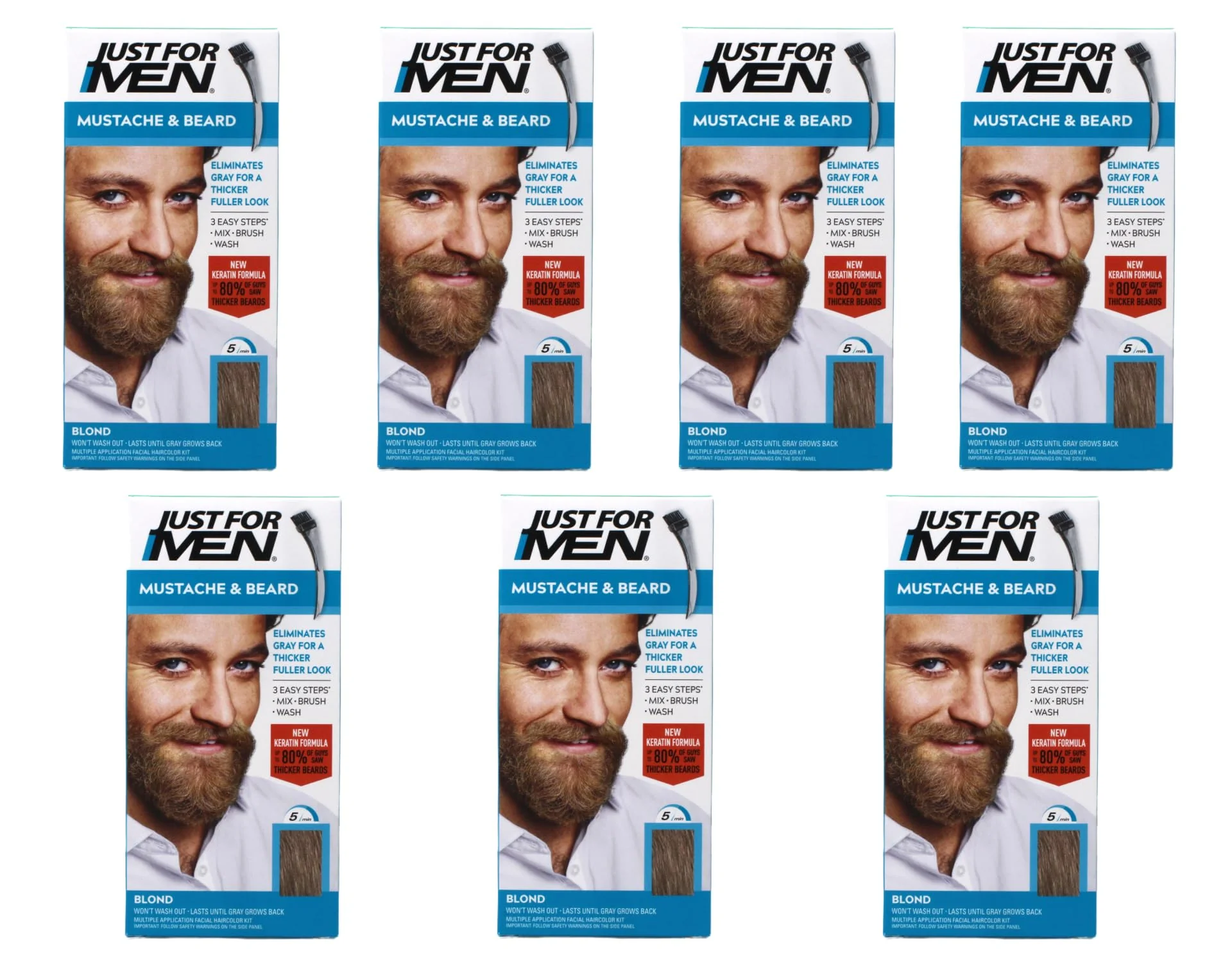 Superior JUST FOR MEN Brush-In Color Gel for Mustache Beard Blond M-10 15 1 Each Pack of 7 Fine