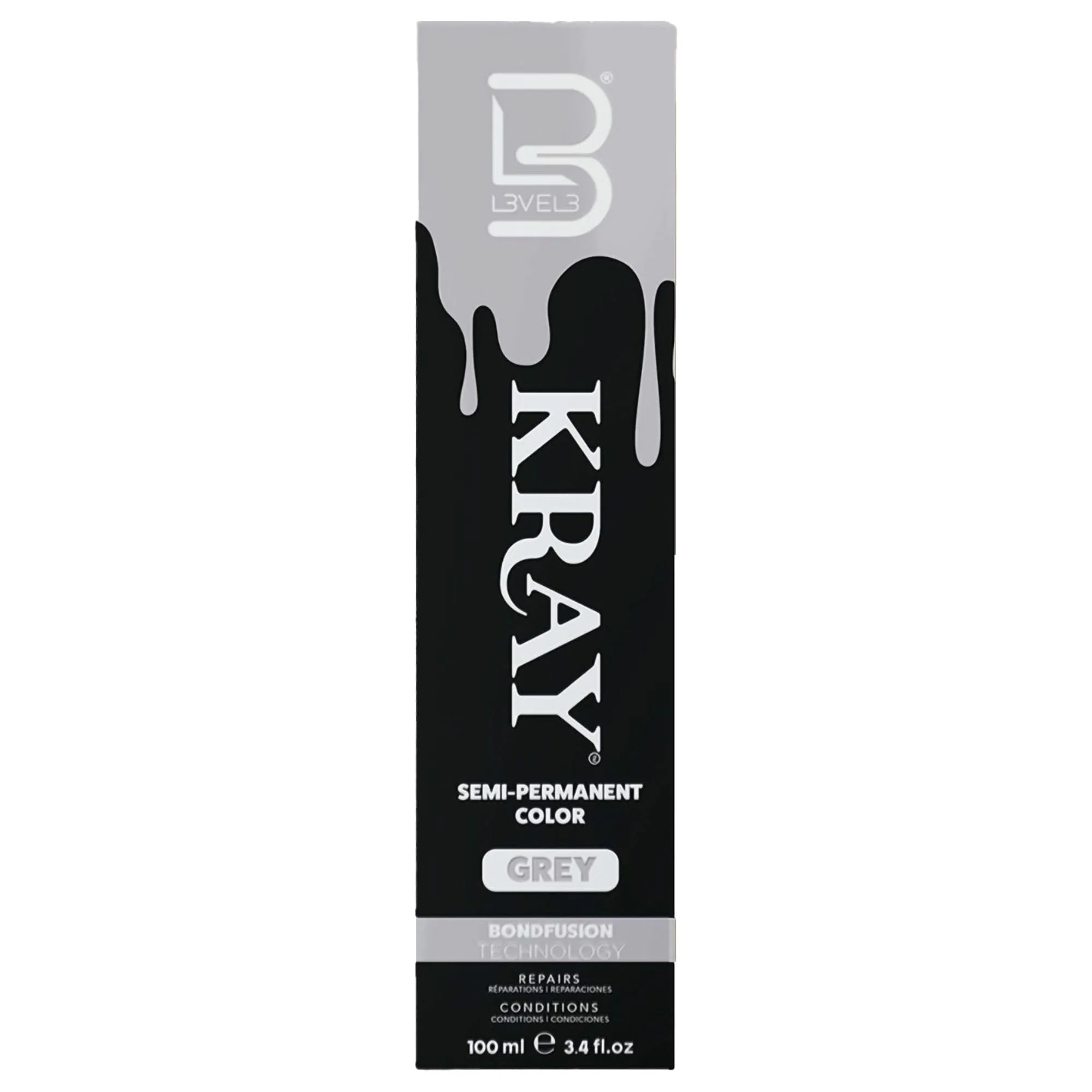 Minimalist L3 - Level 3 Kray Semi Permanent Hair Color - Semi Permanent Hair Dye with Aloe Vera - Grey Long-Lasting