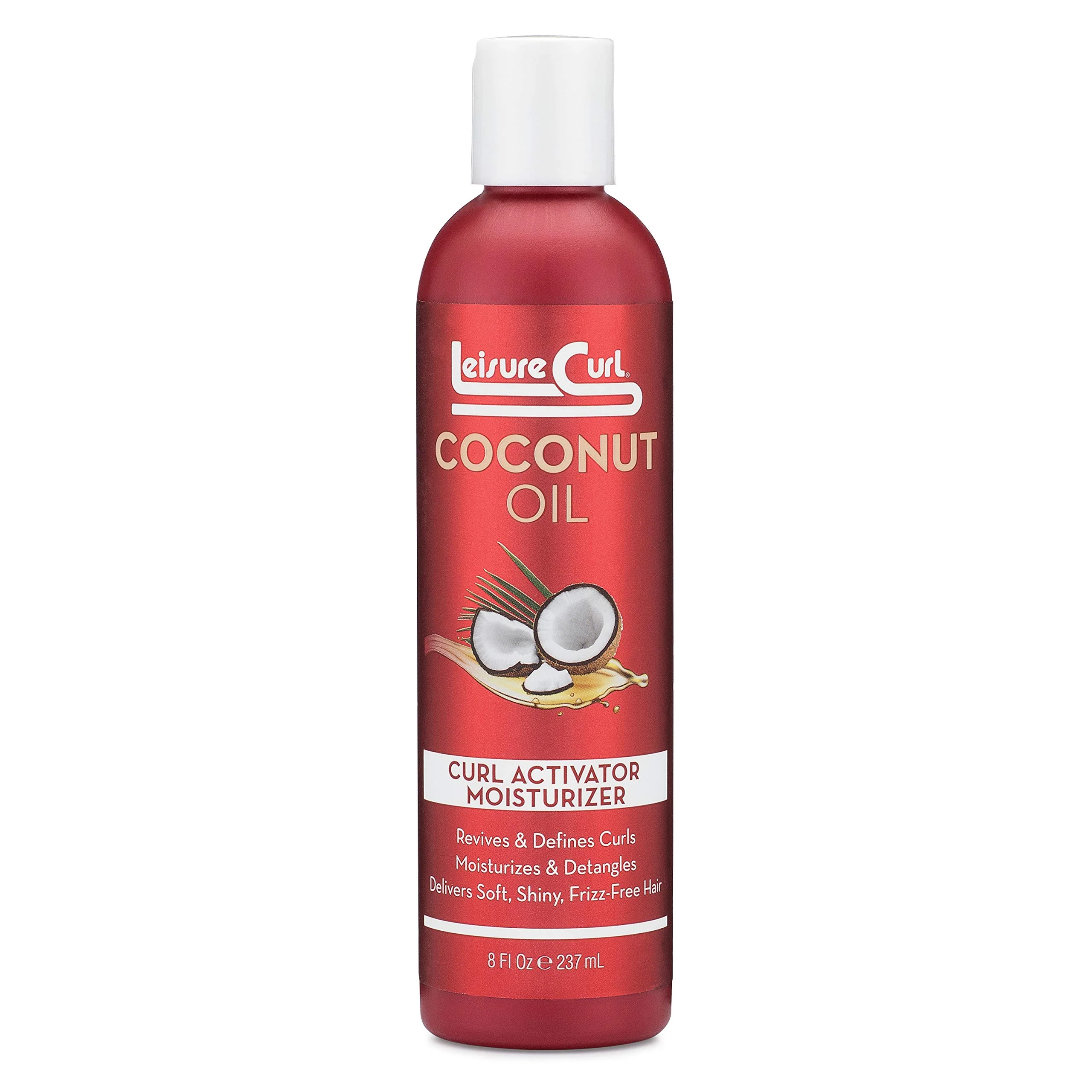 Exceptional Leisure Curl Coconut Oil Curl Activator Moisturizer 8 oz Revives Defines Curls Moisturizes Detangles Delivers Soft Shiny Frizz- Hair Reusable