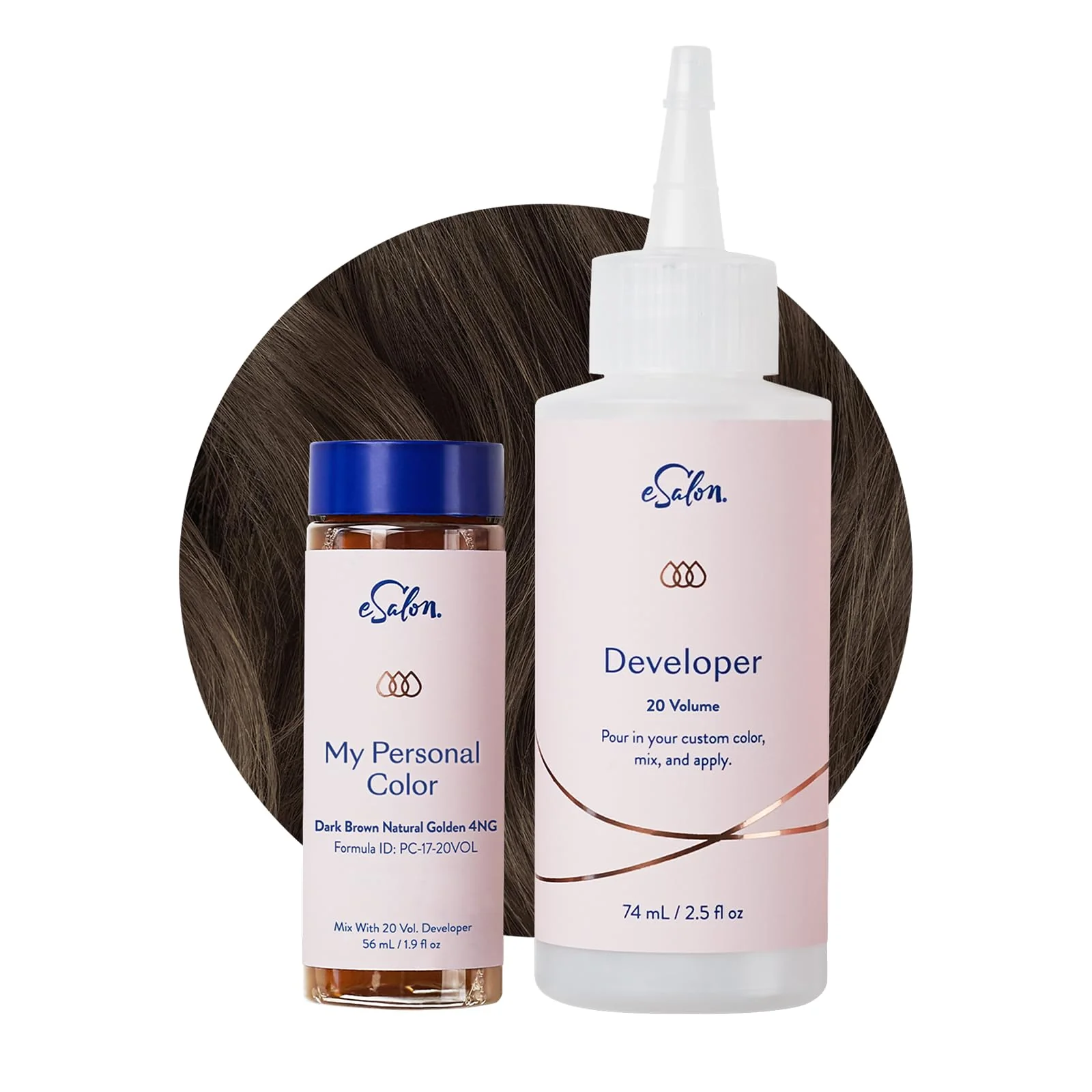 Efficient eSalon Permanent Hair Color Hair Dye Kit - Dark Brown Natural Golden Easy-to-Use