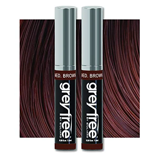 Consistent Grey Hair Mascara Root Touch-Up for Gray Hair Precision Hairline Concealer for Brows Beard 2 Pack MEDIUM BROWN Contemporary