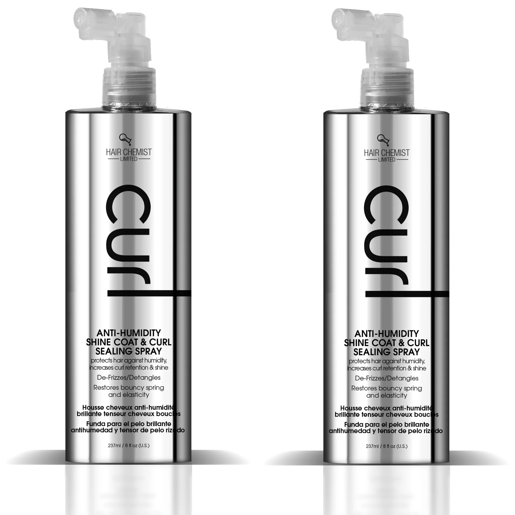 World-Class Hair Chemist CURL Anti Humidity Shine Coat Curl Sealing Spray 8 oz. Pack of 2 Exceptional