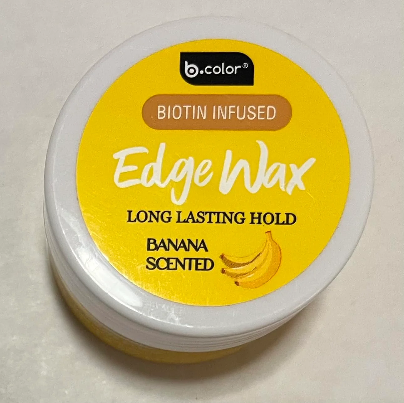 Lightweight B.color Biotin Infused Edge Wax Long Lasting Hold Banana Scented Flake- Formula 1.4 oz Classic