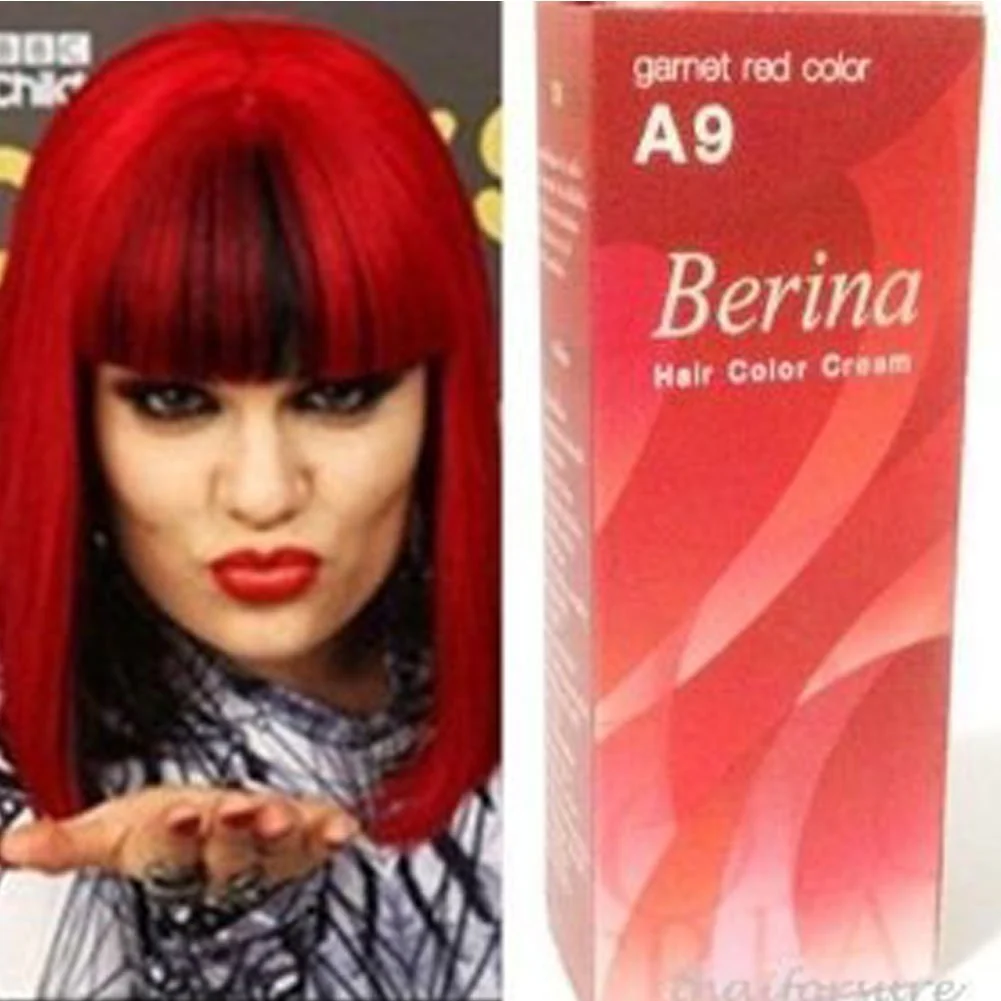 Excellent Berina Permanent Hair Dye Color Cream A9 Gamet Red Made in Thailand By Sellgreat1449. First-Class